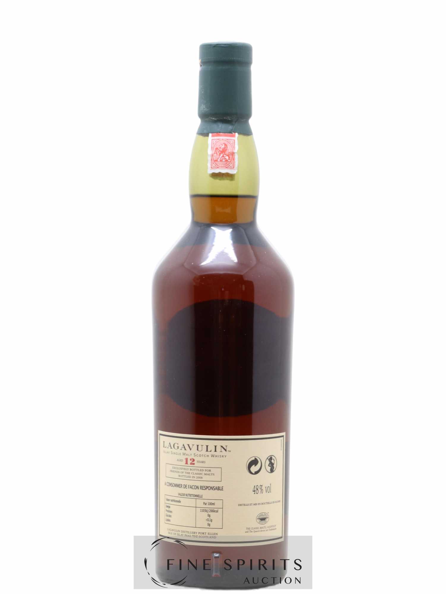 Lagavulin 12 years 1995 Of. European Oak bottled 2008 Friends of the Classic Malts Limited Edition - Lot of 1 bottle - 2