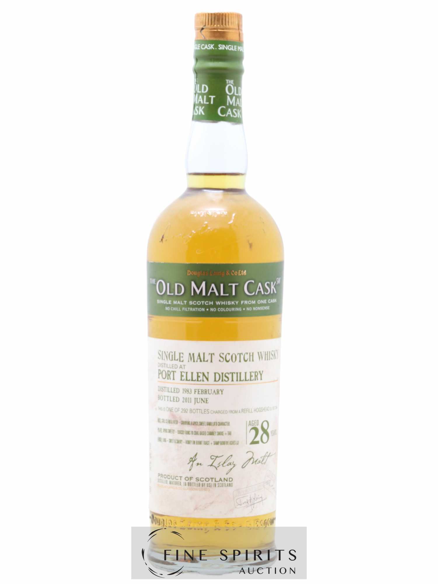 Port Ellen 28 years 1983 Douglas Laing Refill Hogshead DL REF 7244 - One of 292 - bottled 2011 Old Malt Cask - Lot de 1 bouteille - 0