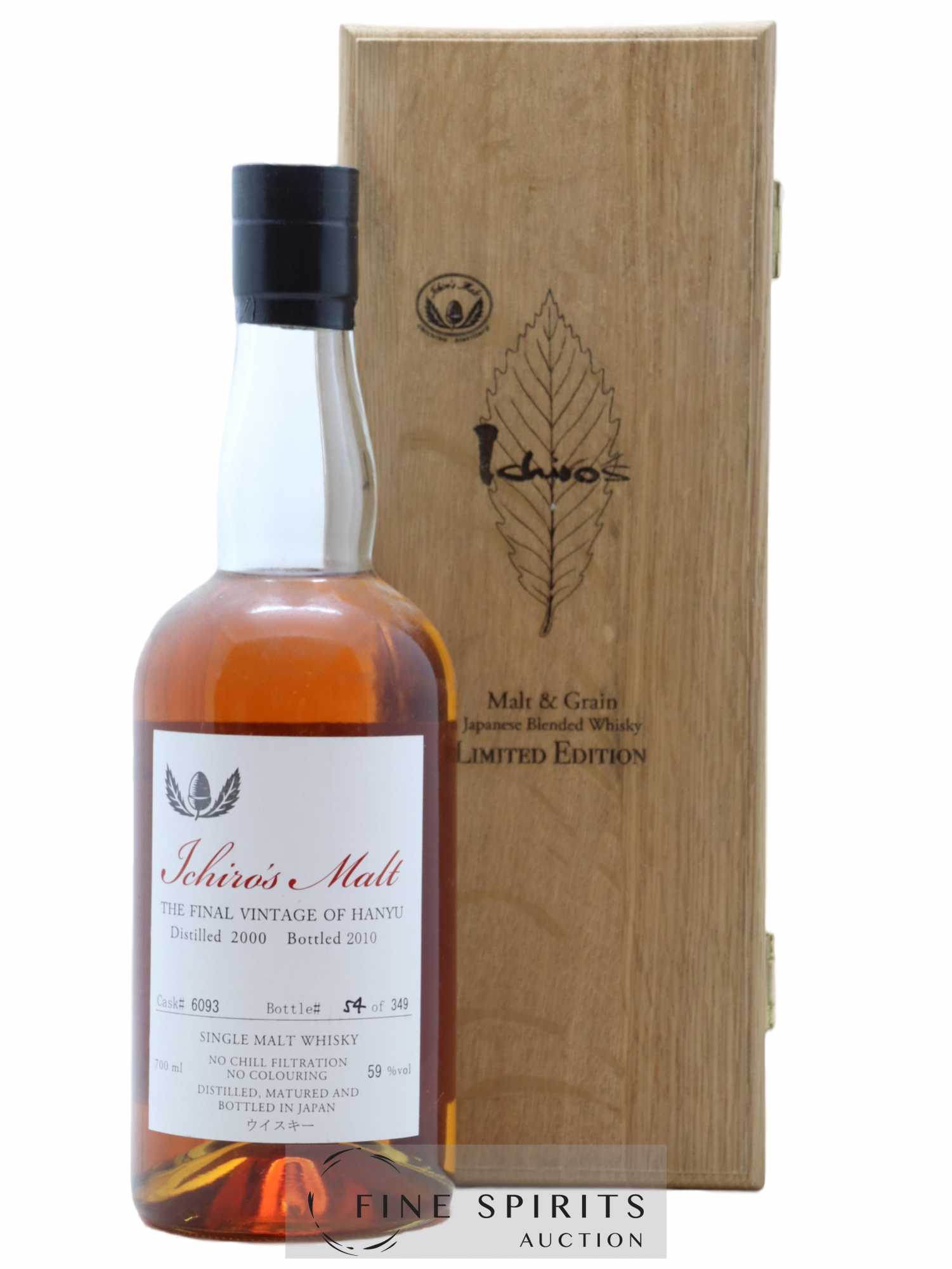 Hanyu 2000 Of. The Final Vintage Cask n°6093 - One of 349 - bottled 2010 Ichiro's Malt - Lot de 1 bouteille - 0