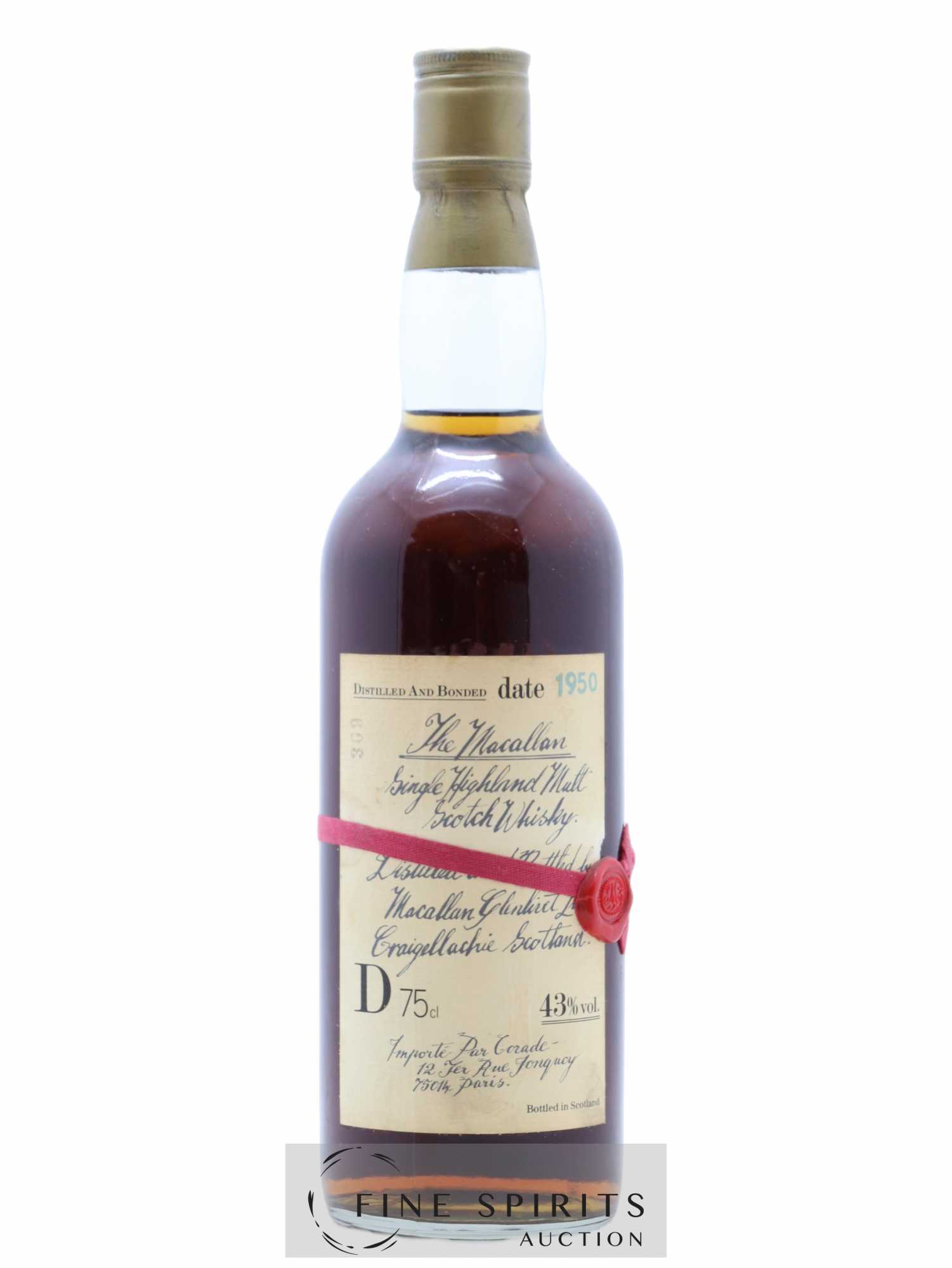 Macallan (The) 1950 Of. Corade Import - Posten von 1 Flasche - 0