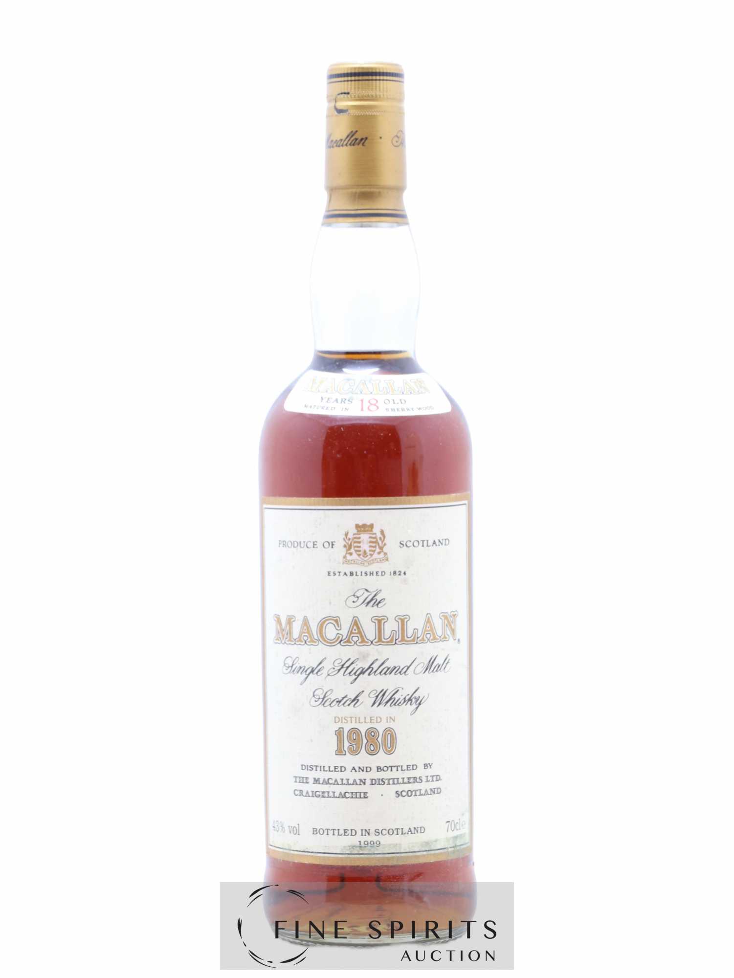 Macallan (The) 18 years 1980 Of. Sherry Wood Matured - bottled 1999 - Lot de 1 bouteille - 1