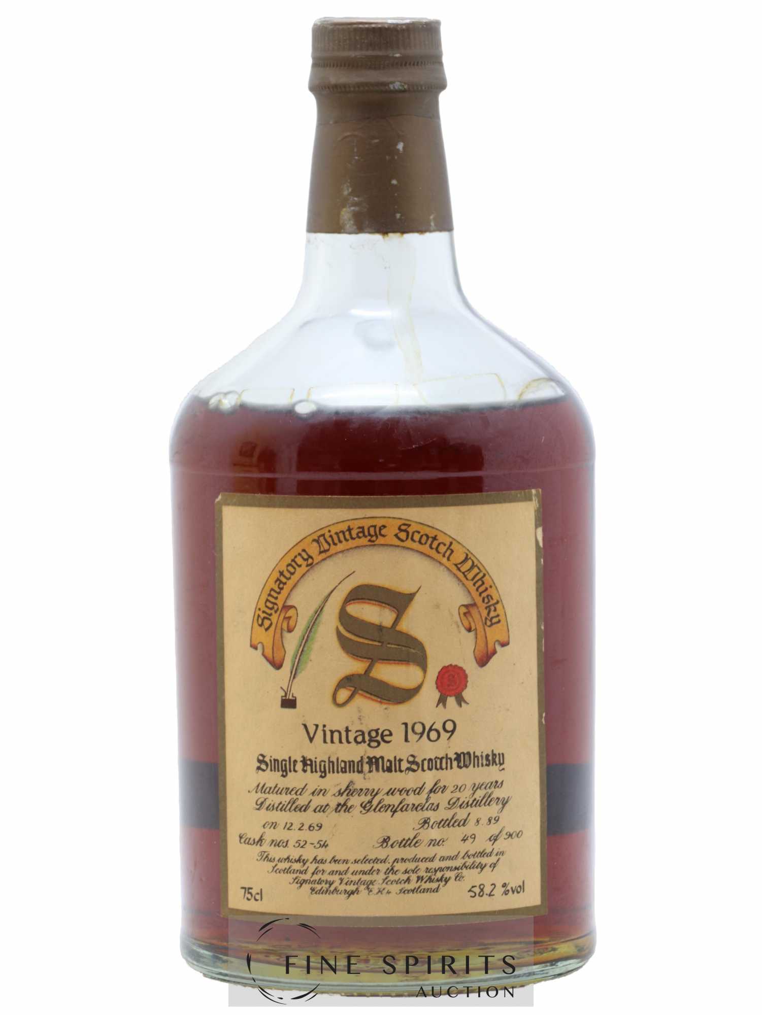 Glenfarclas 20 years 1969 Signatory Vintage Sherry Wood Casks n°52-54 - One of 900 - bottled 1989 - Posten von 1 Flasche - 1