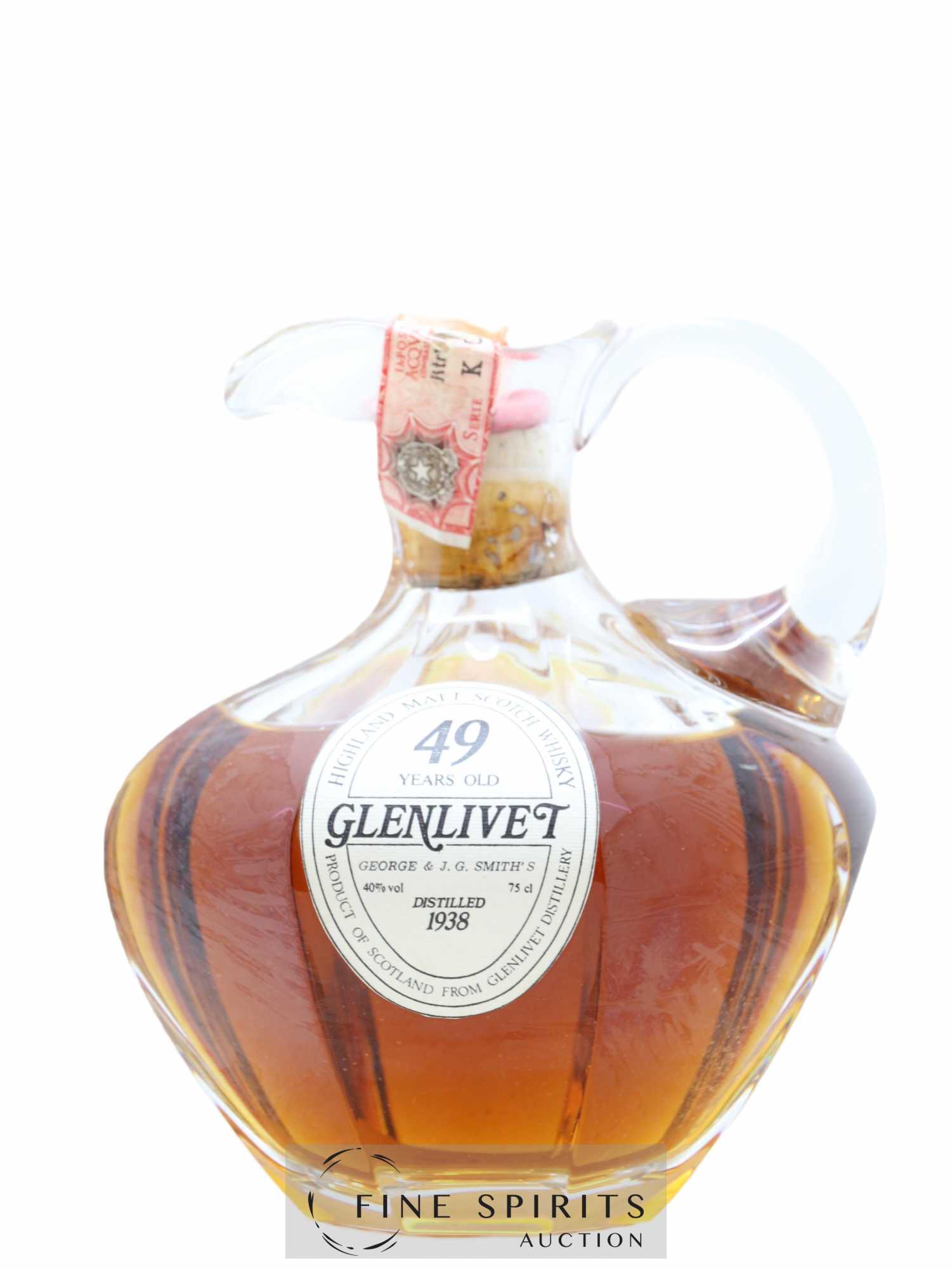 Glenlivet 49 years 1938 Of. Decanter - Lot of 1 bottle - 1