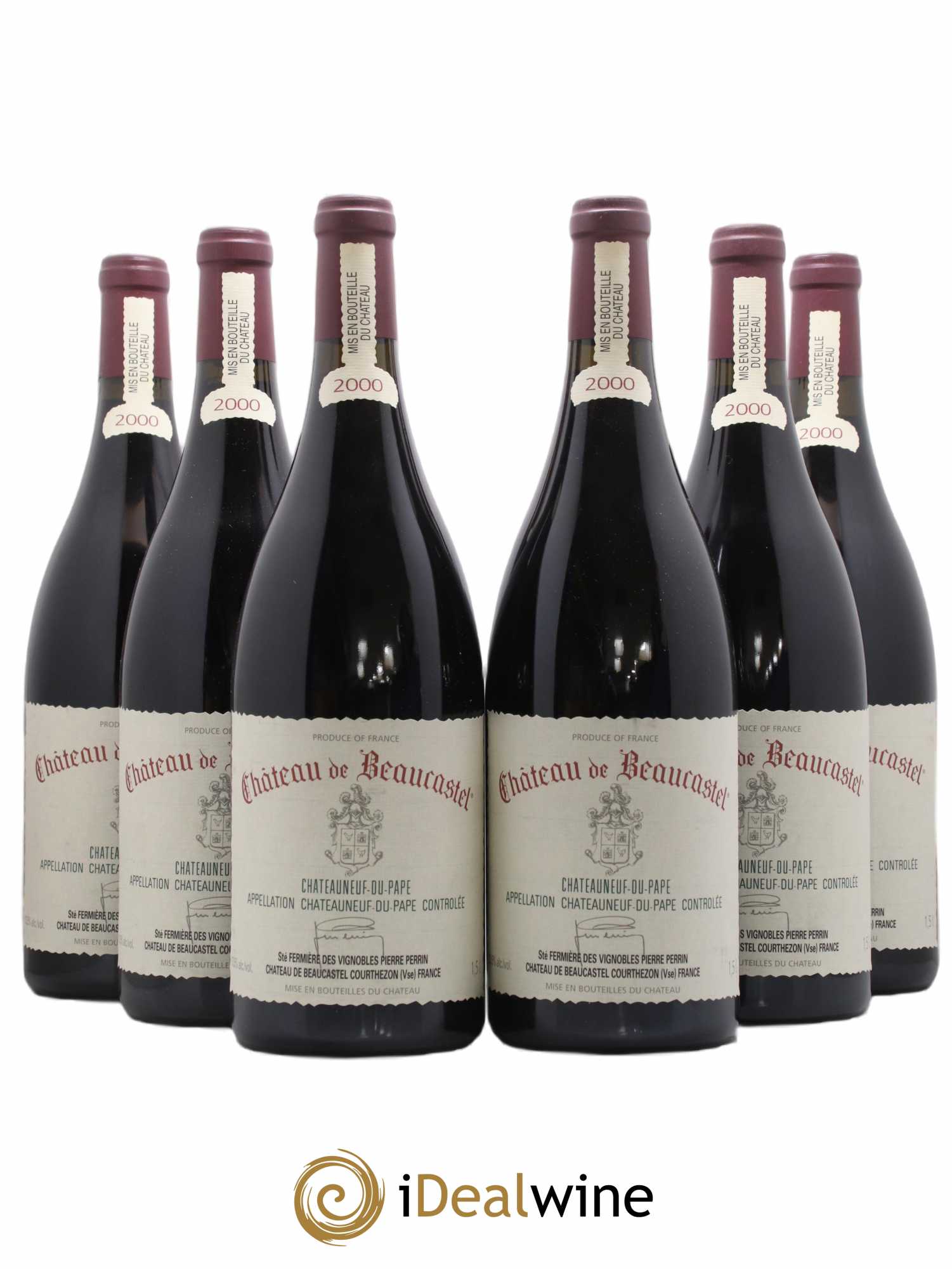 Châteauneuf-du-Pape Château de Beaucastel Famille Perrin 2000 - Lot de 6 magnums - 0