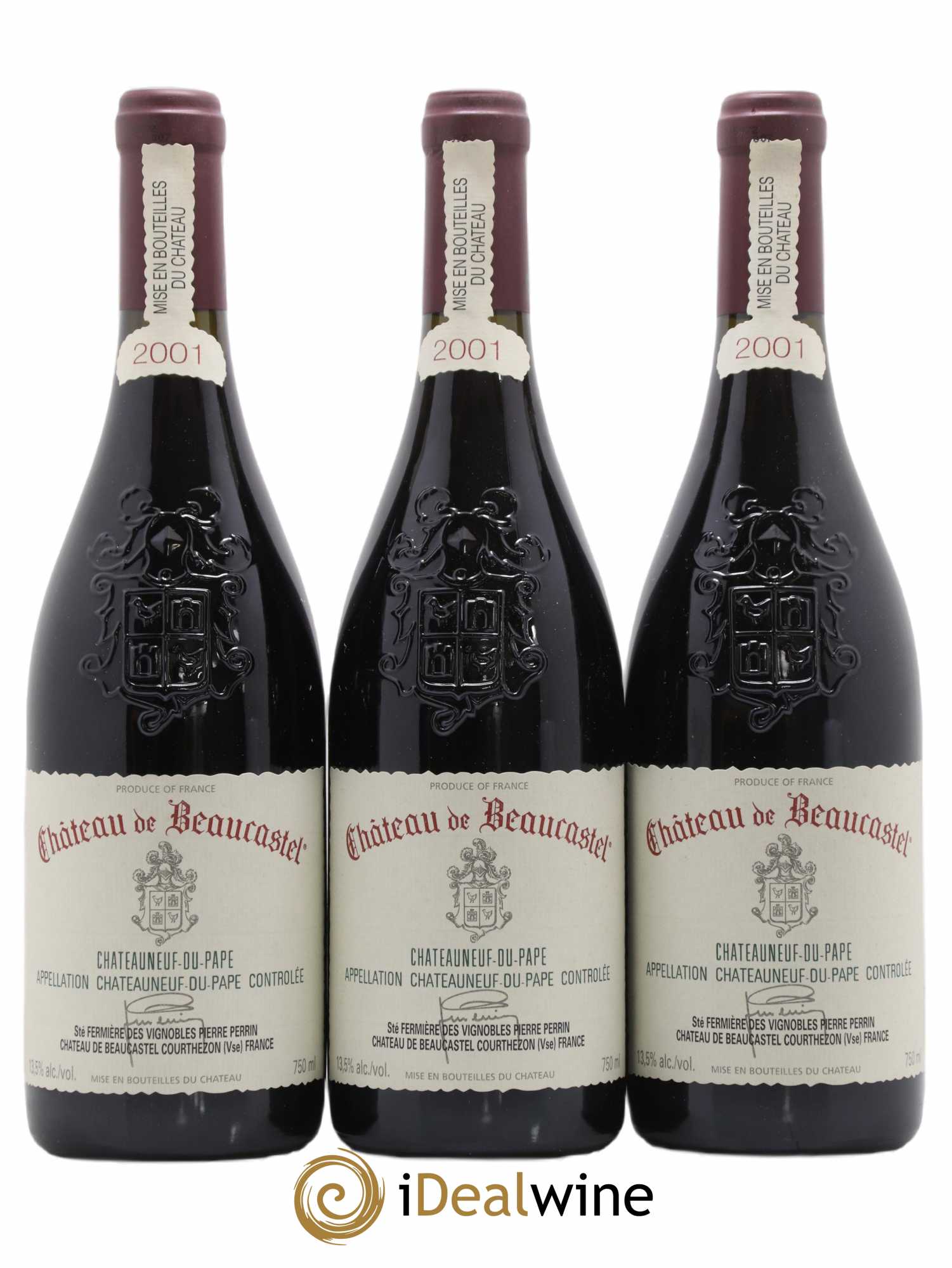 Châteauneuf-du-Pape Château de Beaucastel Famille Perrin 2001 - Lot de 12 bouteilles - 1