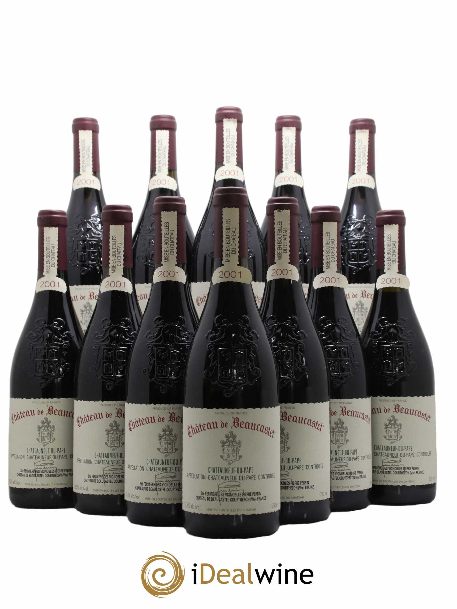 Châteauneuf-du-Pape Château de Beaucastel Famille Perrin 2001 - Lot de 12 bouteilles - 0