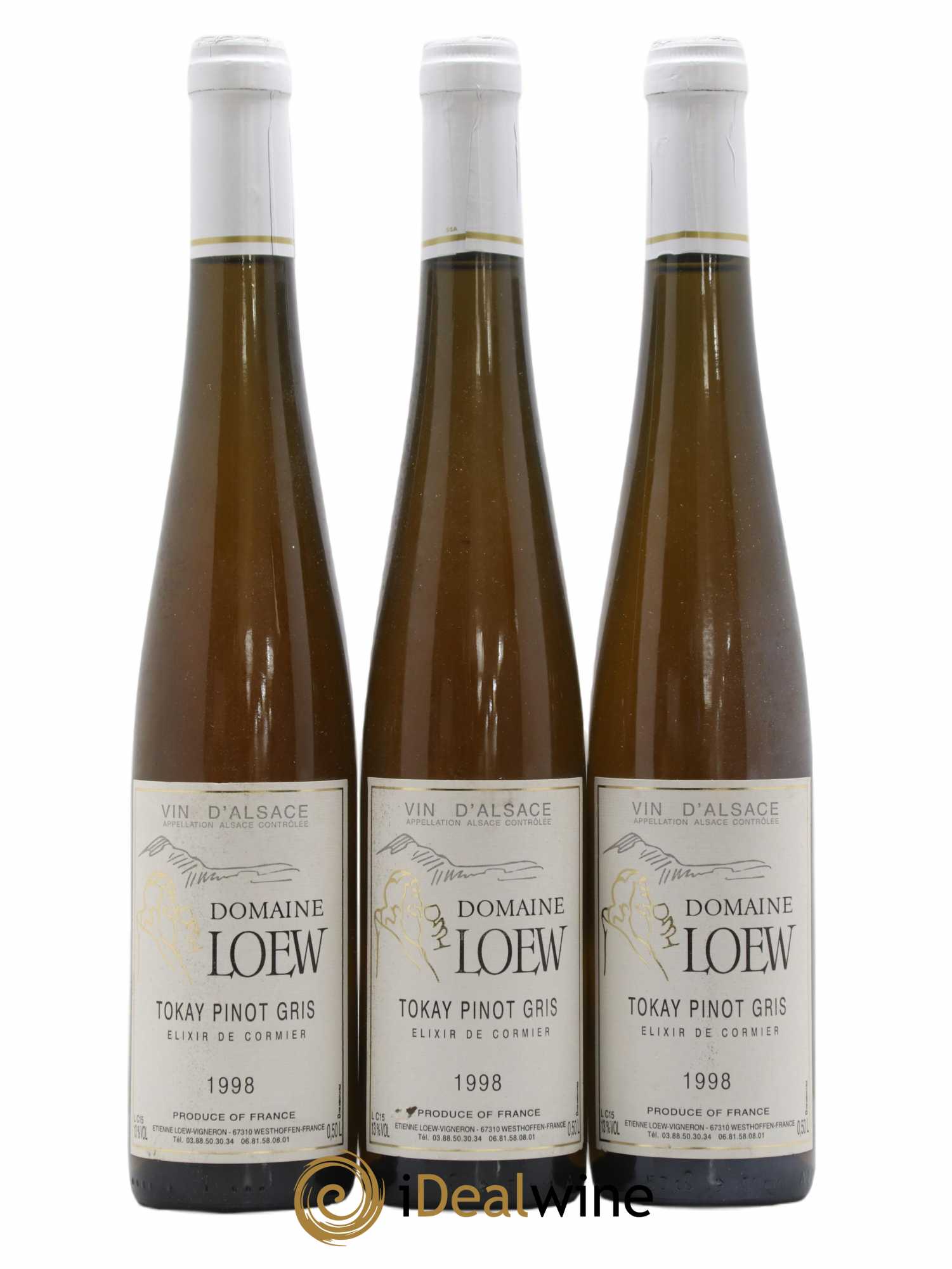 Pinot Gris Elixir De Cormier Loew 50cl (sans prix de réserve) 1998 - Lot de 3 bouteilles - 0
