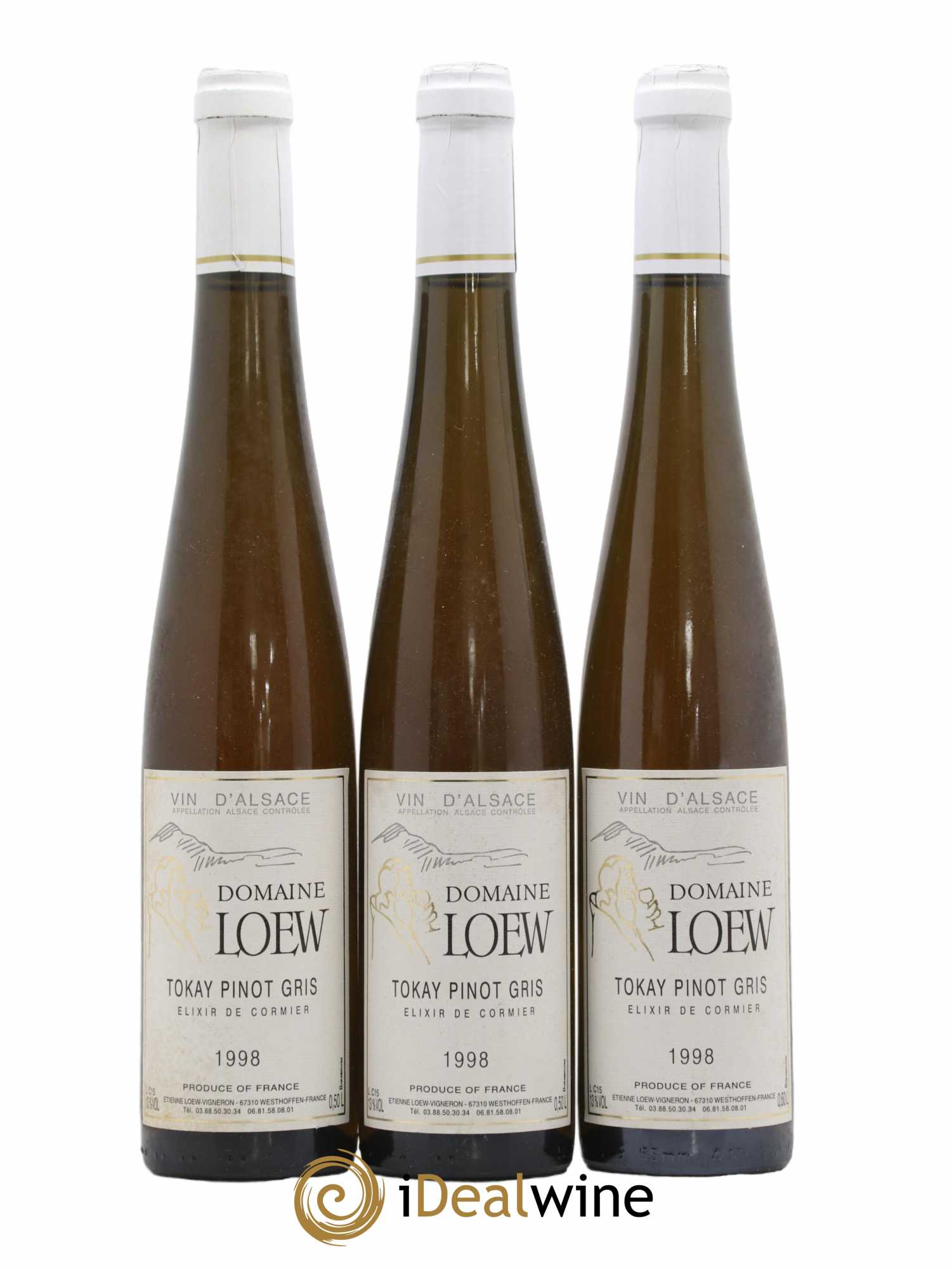 Pinot Gris Elixir De Cormier Loew 50cl (sans prix de réserve) 1998 - Lot de 3 bouteilles - 0