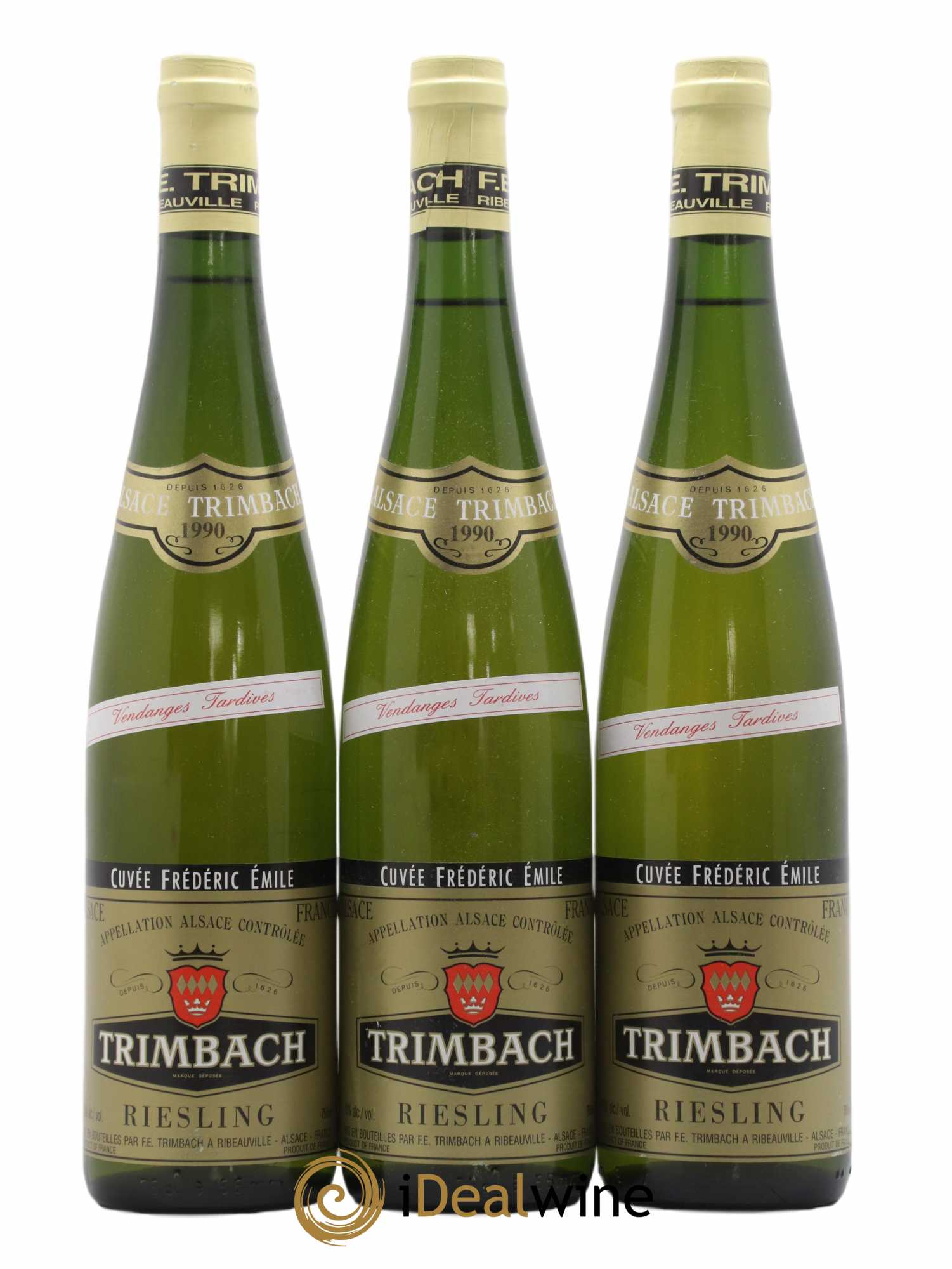 Alsace Riesling Vendanges Tardives Cuvée Frédéric Emile Trimbach (Domaine) 1990 - Lotto di 3 bottiglie - 0