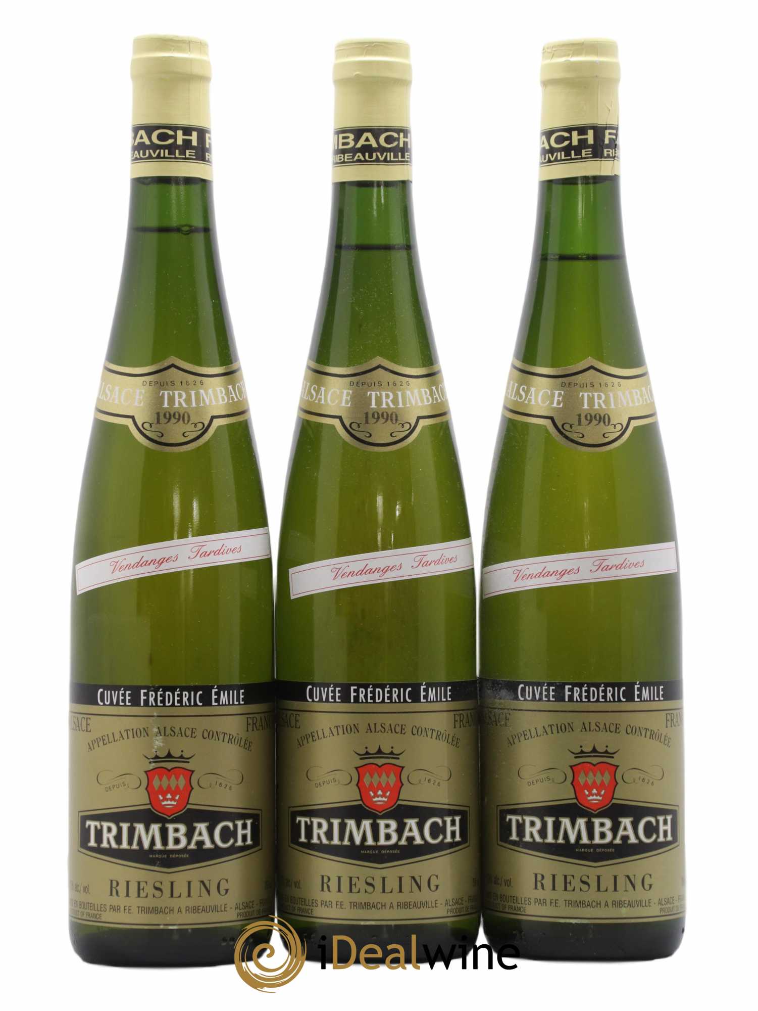 Alsace Riesling Vendanges Tardives Cuvée Frédéric Emile Trimbach (Domaine) 1990 - Lotto di 3 bottiglie - 0