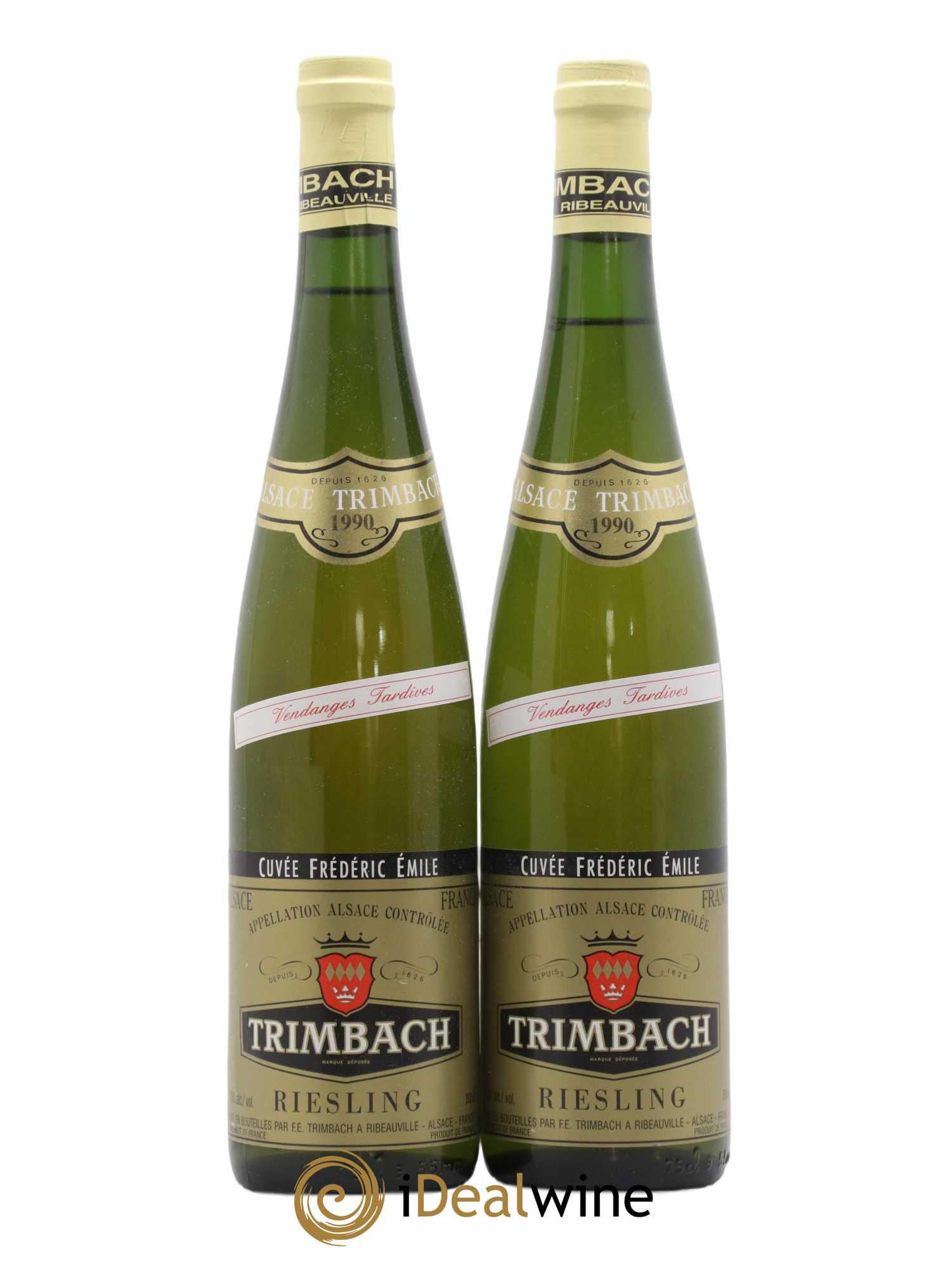 Alsace Riesling Vendanges Tardives Cuvée Frédéric Emile Trimbach (Domaine) 1990 - Lotto di 2 bottiglie - 0