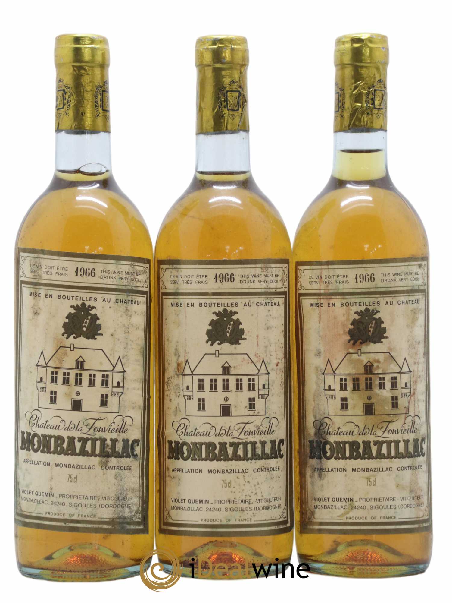 Monbazillac 1966 - Lotto di 3 bottiglie - 0