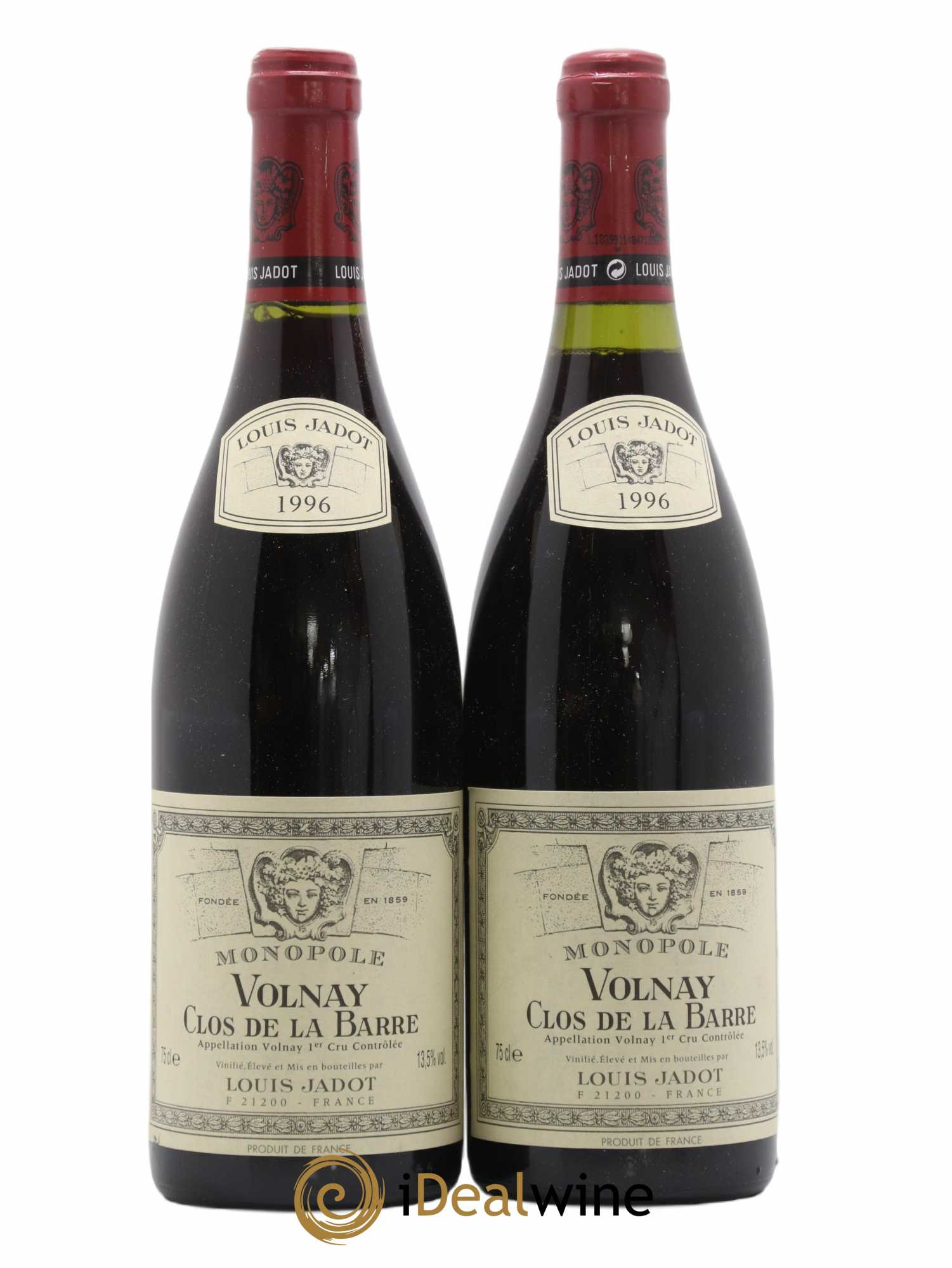 Volnay 1er Cru Clos de la Barre Monopole Maison Louis Jadot 1996 - Lot de 2 bouteilles - 0
