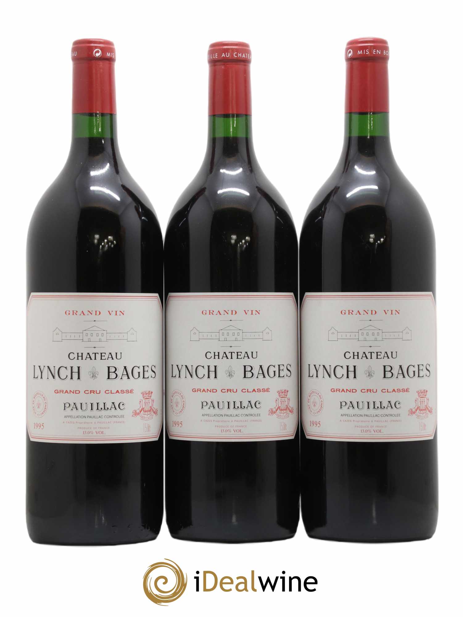 Château Lynch Bages 5ème Grand Cru Classé 1995 - Lot de 3 magnums - 0