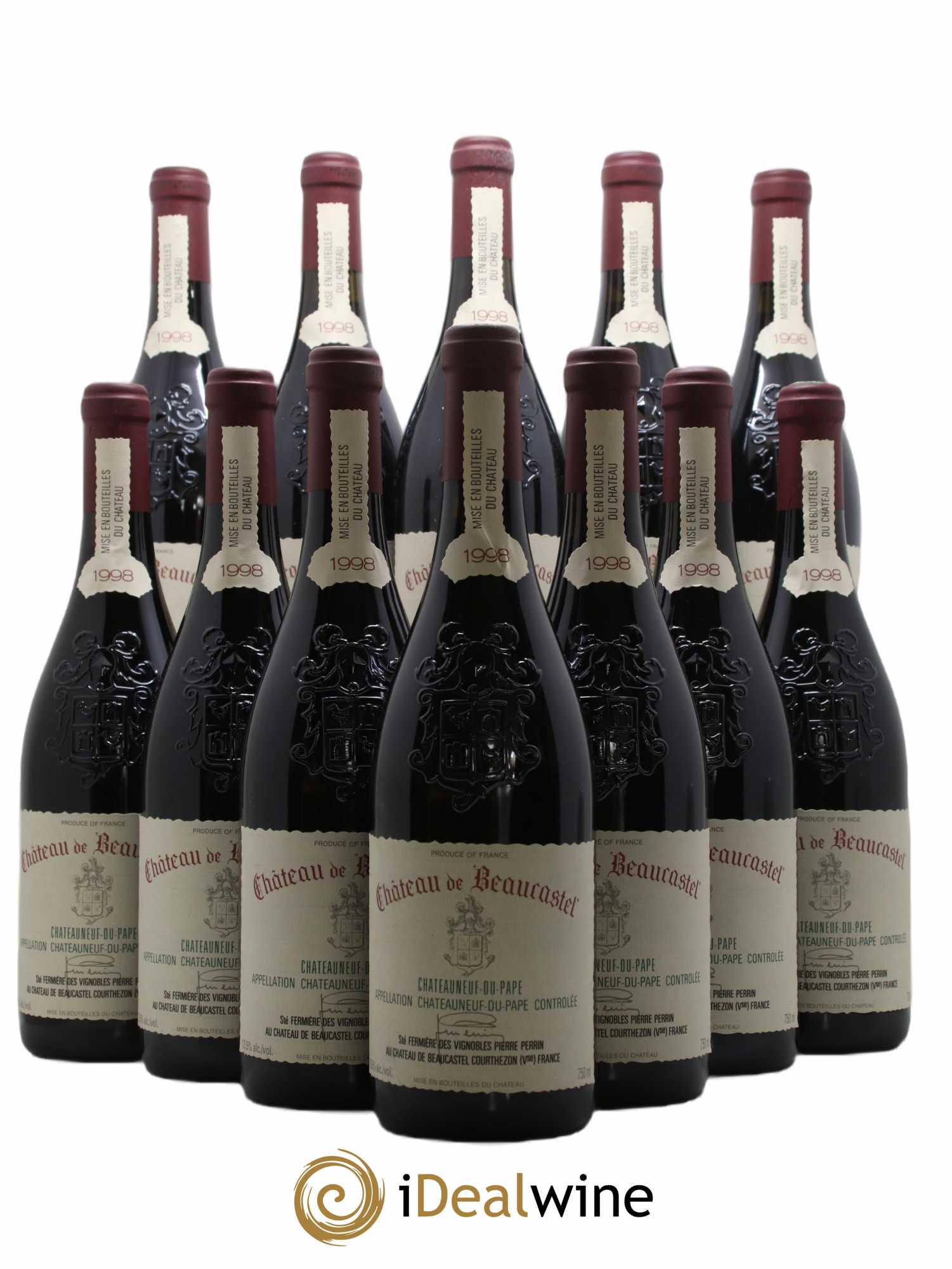 Châteauneuf-du-Pape Château de Beaucastel Famille Perrin 1998 - Lot de 12 bouteilles - 0