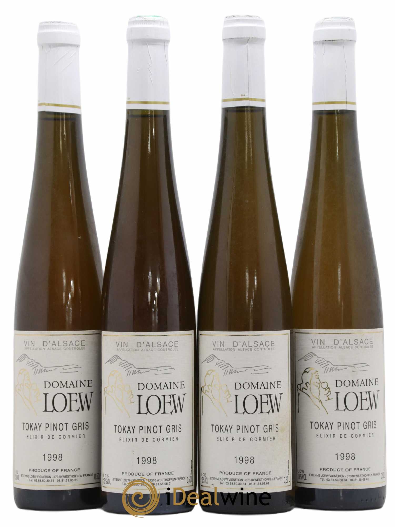 Pinot Gris Elixir De Cormier Loew 50cl (sans prix de réserve) 1998 - Lot de 4 bouteilles - 0