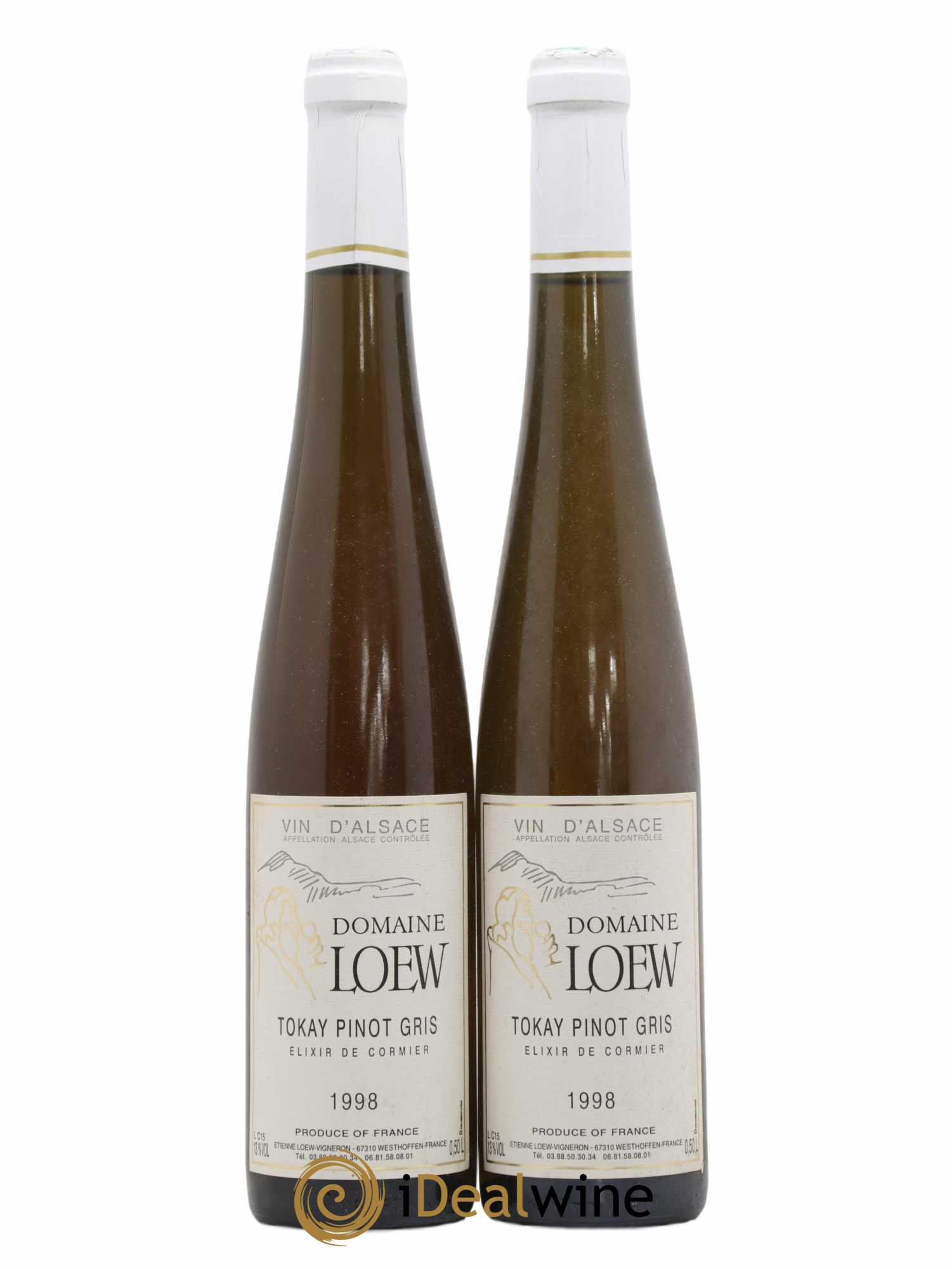 Pinot Gris Elixir De Cormier Loew 50cl 1998 - Posten von 2 Flaschen - 0