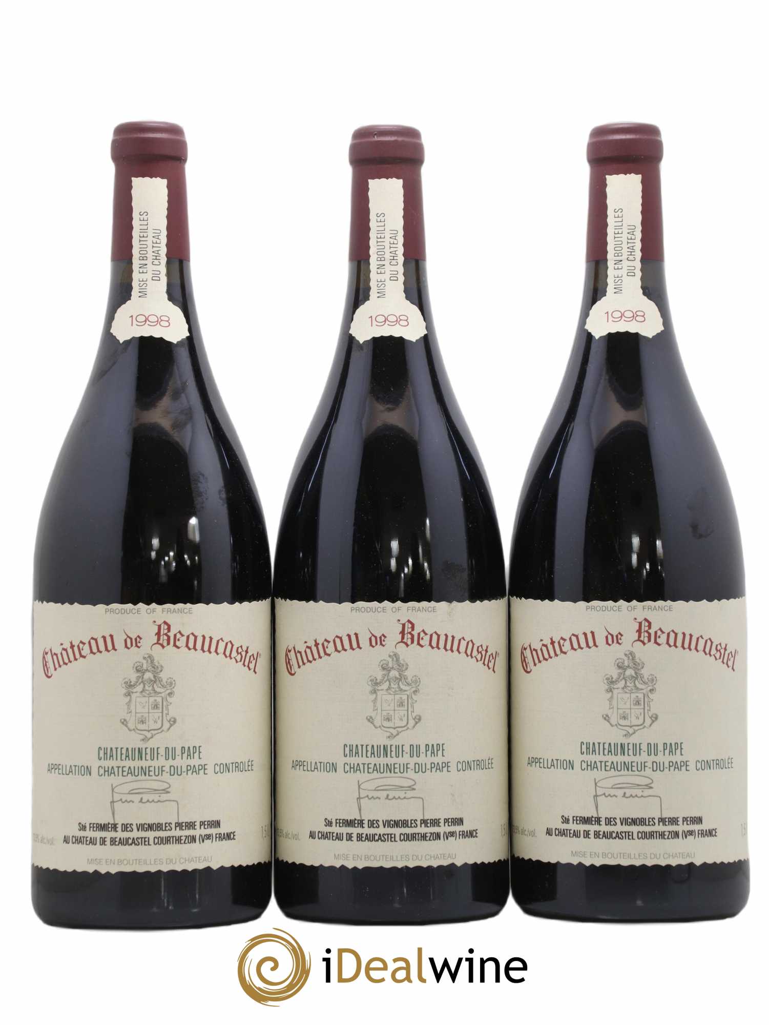 Châteauneuf-du-Pape Château de Beaucastel Famille Perrin 1998 - Posten von 6 Magnum - 1