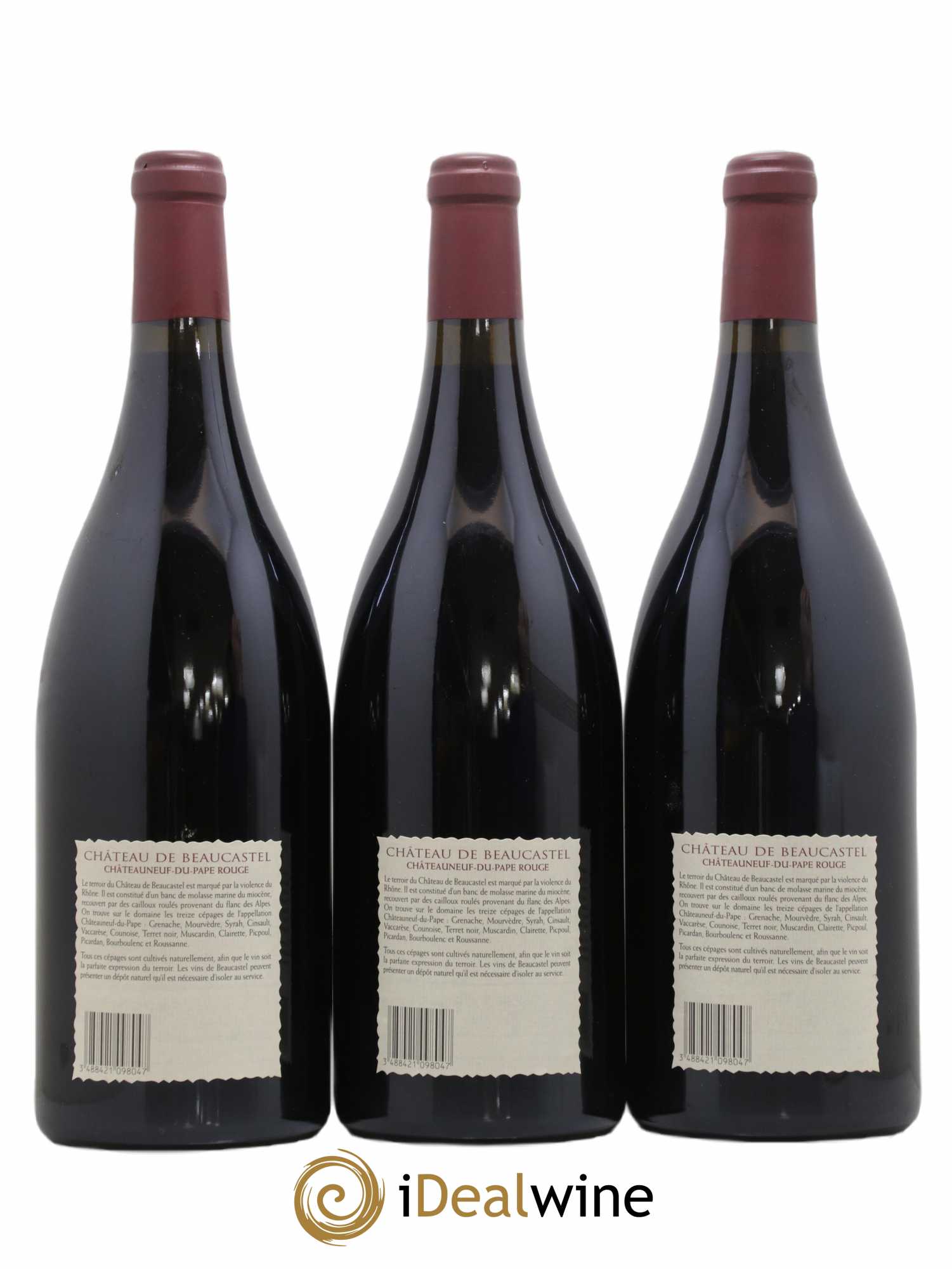 Châteauneuf-du-Pape Château de Beaucastel Famille Perrin 1998 - Posten von 6 Magnum - 4