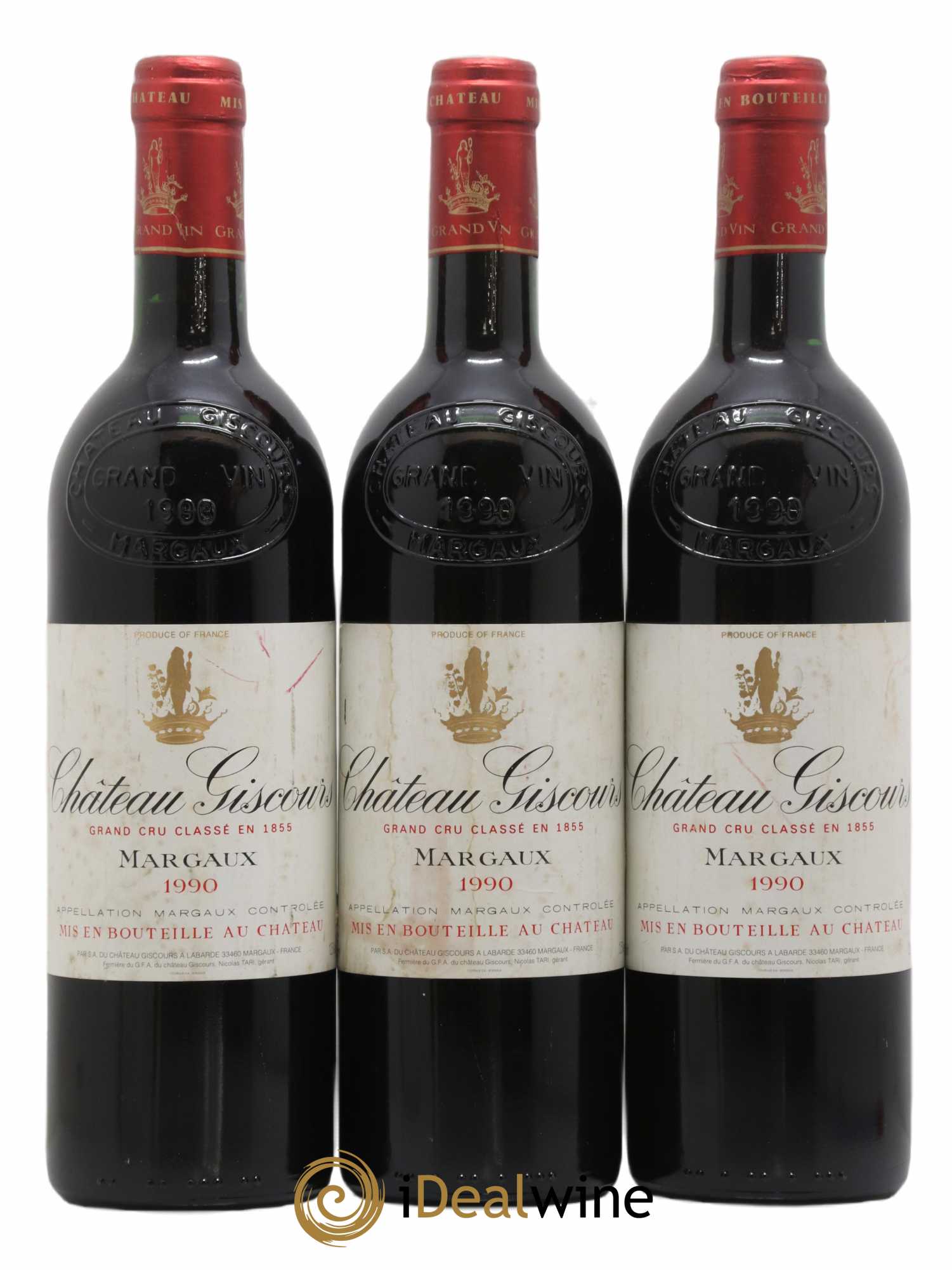 Château Giscours 3ème Grand Cru Classé 1990 - Lot de 3 bouteilles - 0
