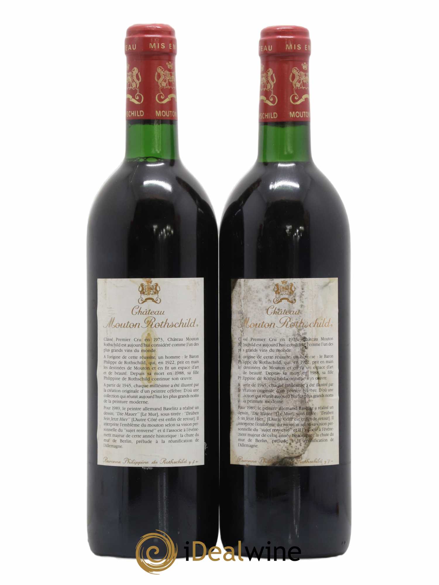 Château Mouton Rothschild 1er Grand Cru Classé 1989 - Lot de 2 bouteilles - 1
