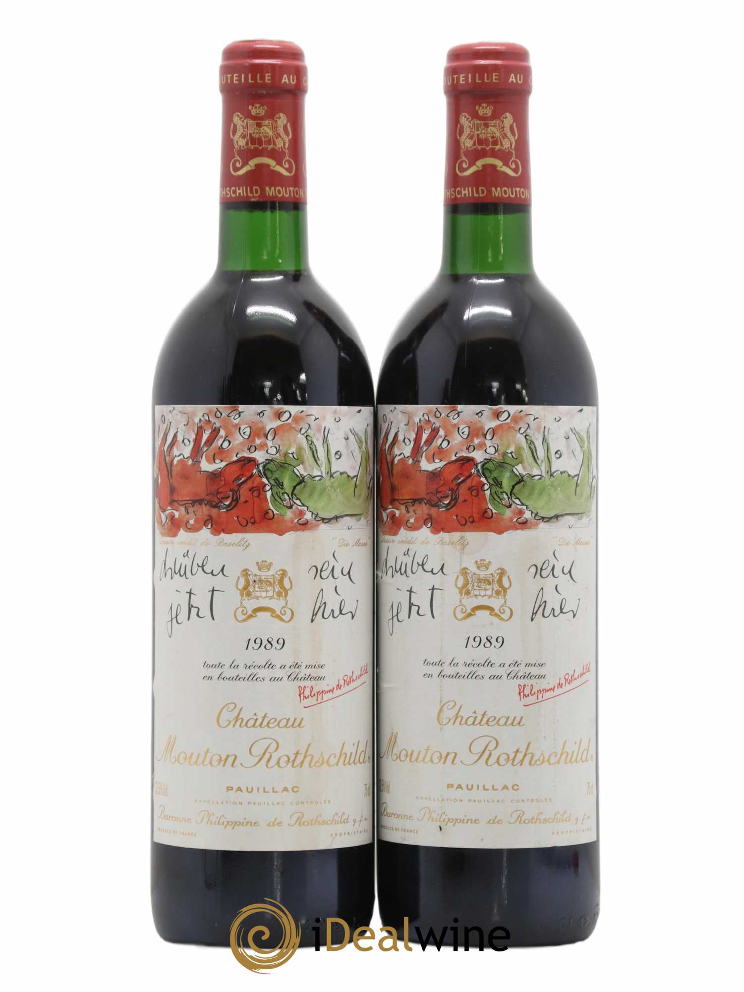 Château Mouton Rothschild 1er Grand Cru Classé 1989 - Lot de 2 bouteilles - 0