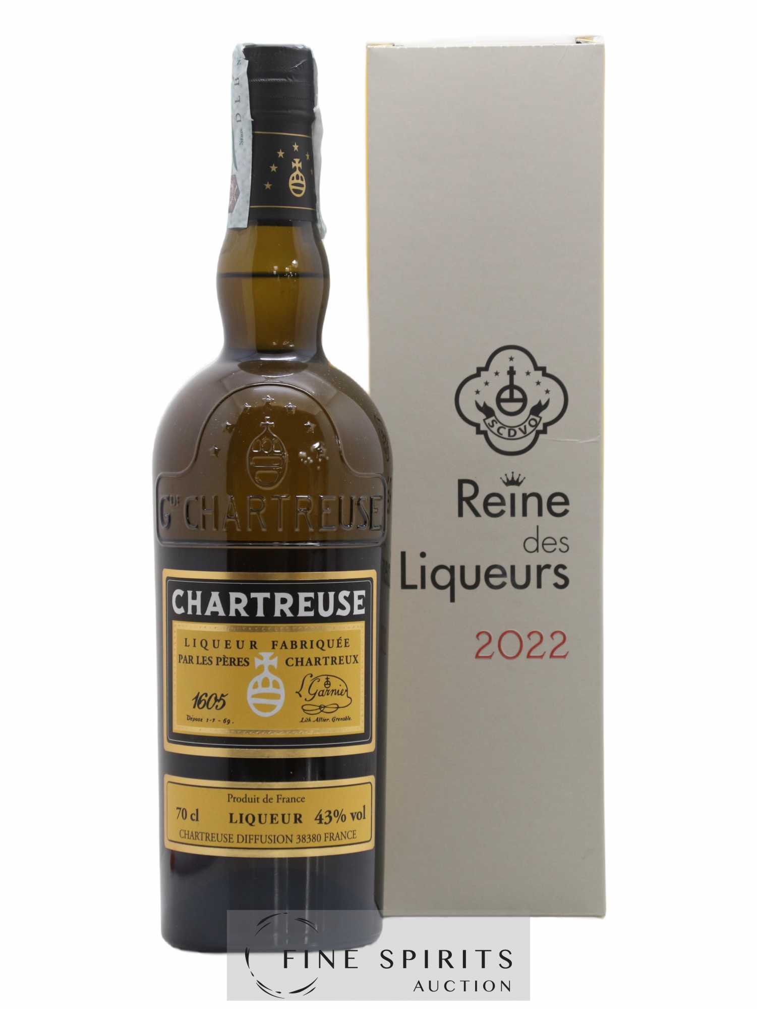 Chartreuse Of. Jaune - Reine des Liqueurs Mise 2022 - 1700 bouteilles marché export - Lot de 1 bouteille - 0