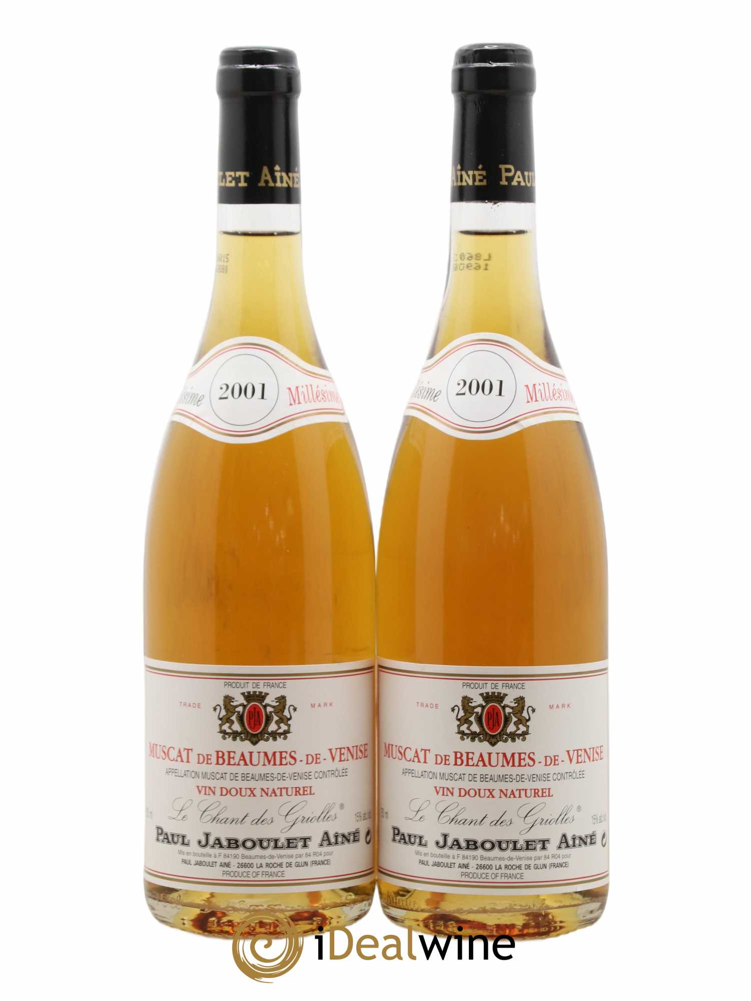 Muscat de Beaumes de Venise Paul Jaboulet Ainé Le Chant des Griolles (sans prix de réserve) 2001 - Lotto di 2 bottiglie - 0