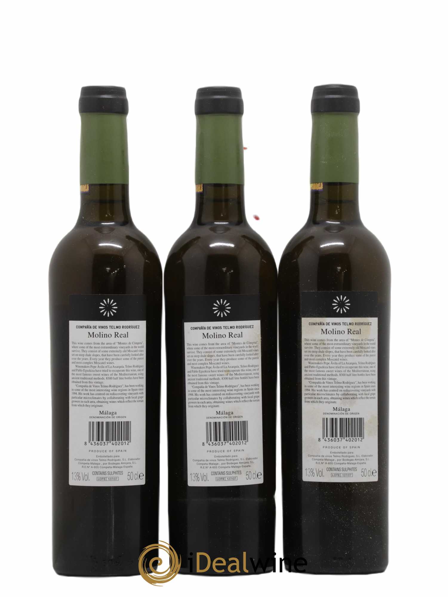 Espagne Malaga Molino Real Mountain Wine 50Cl 2005 - Posten von 3 Flaschen - 1