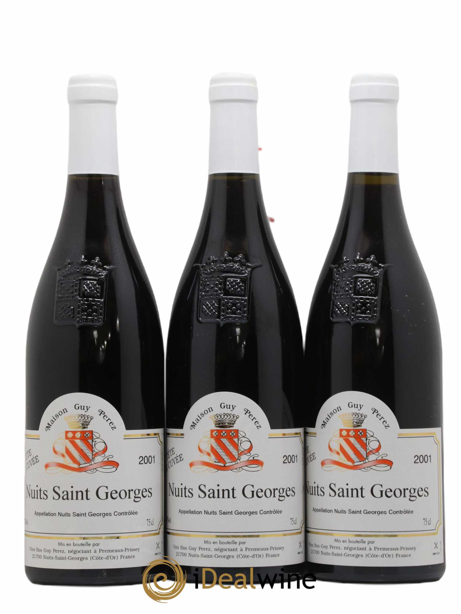 Nuits-Saint-Georges Tête de cuvée Guy Perez 2001 - Lot de 3 bouteilles - 0