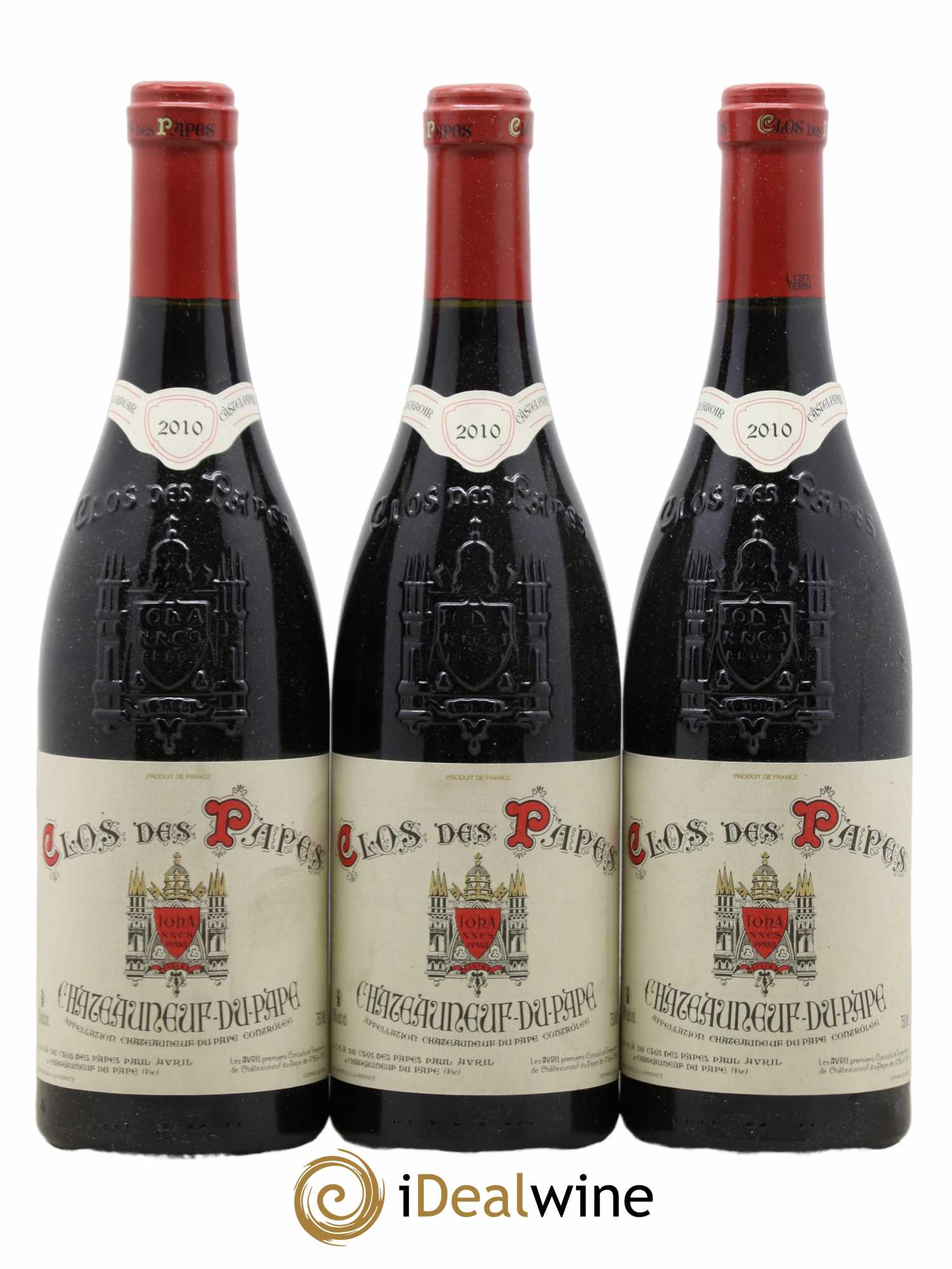 Châteauneuf-du-Pape Clos des Papes - Paul Avril 2010 - Lot de 3 bouteilles - 0