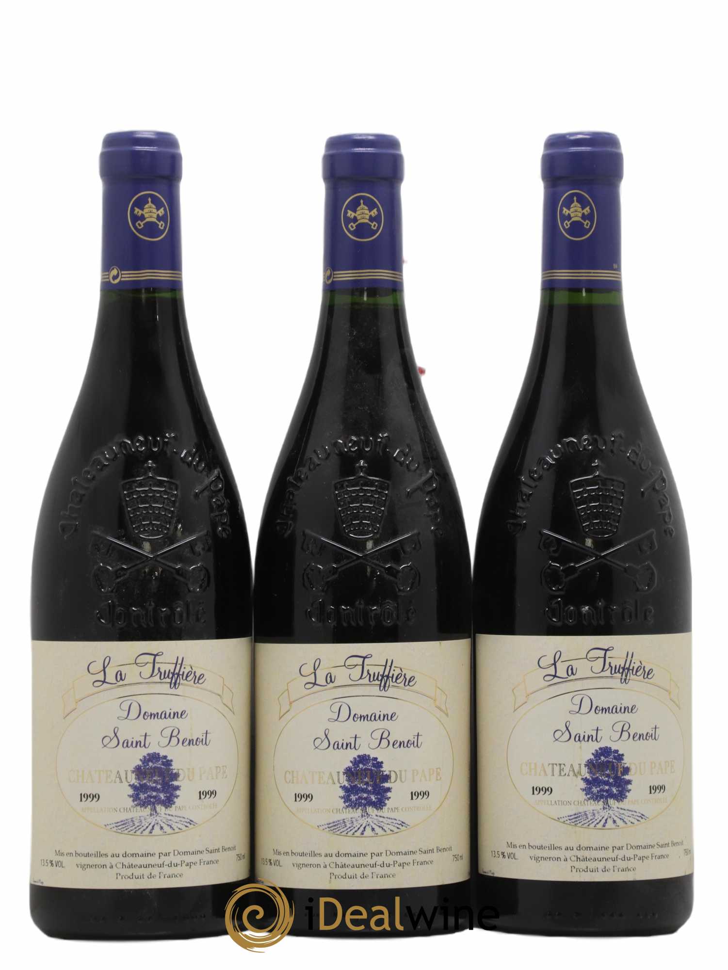 Châteauneuf-du-Pape La Truffiere Domaine Saint Benoit 1999 - Lot de 3 bouteilles - 0