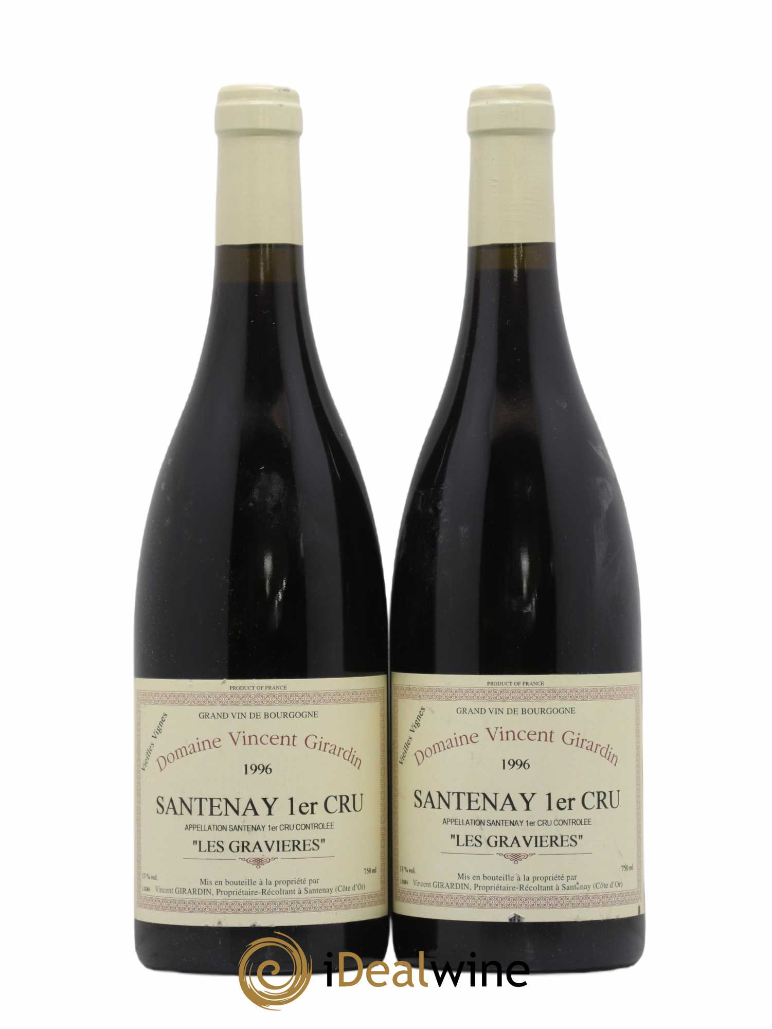 Santenay 1er Cru Les Gravières Vincent Girardin (Domaine) Vieilles Vignes 1996 - Lot de 2 bouteilles - 0