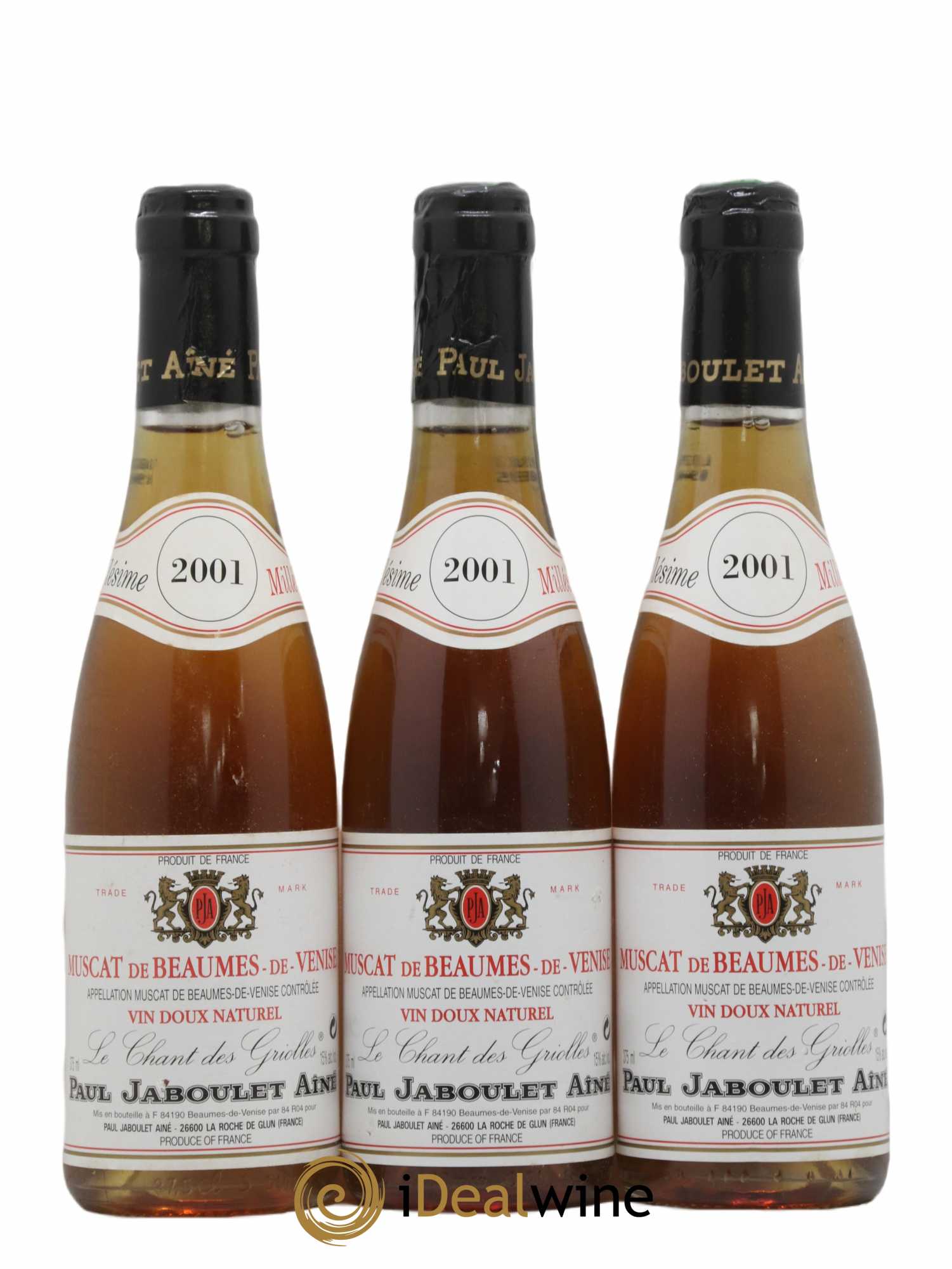 Muscat de Beaumes de Venise Le Chant des Griolles Paul Jaboulet Ainé de Thalabert 2001 - Posten von 3 Demi-Flaschen - 0