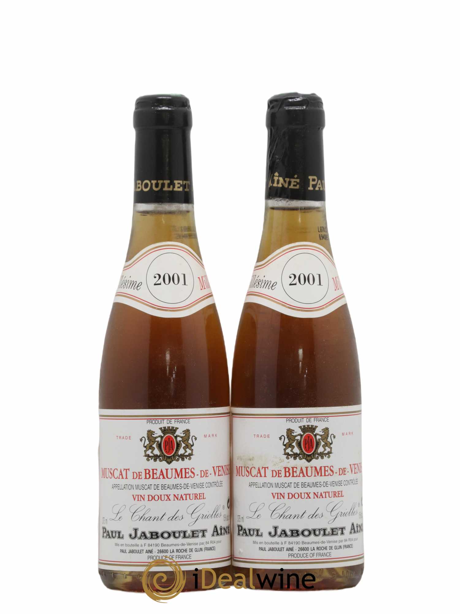 Muscat de Beaumes de Venise Le Chant des Griolles Paul Jaboulet Ainé de Thalabert 2001 - Posten von 2 Demi-Flaschen - 0