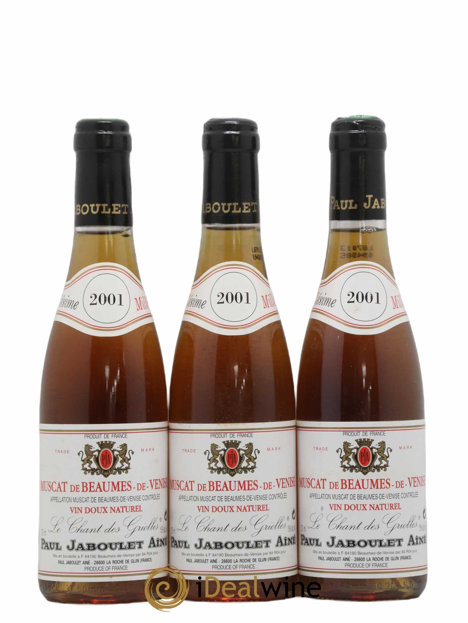 Muscat de Beaumes de Venise Le Chant des Griolles Paul Jaboulet Ainé de Thalabert 2001 - Lotto di 6 mezze bottiglie - 1