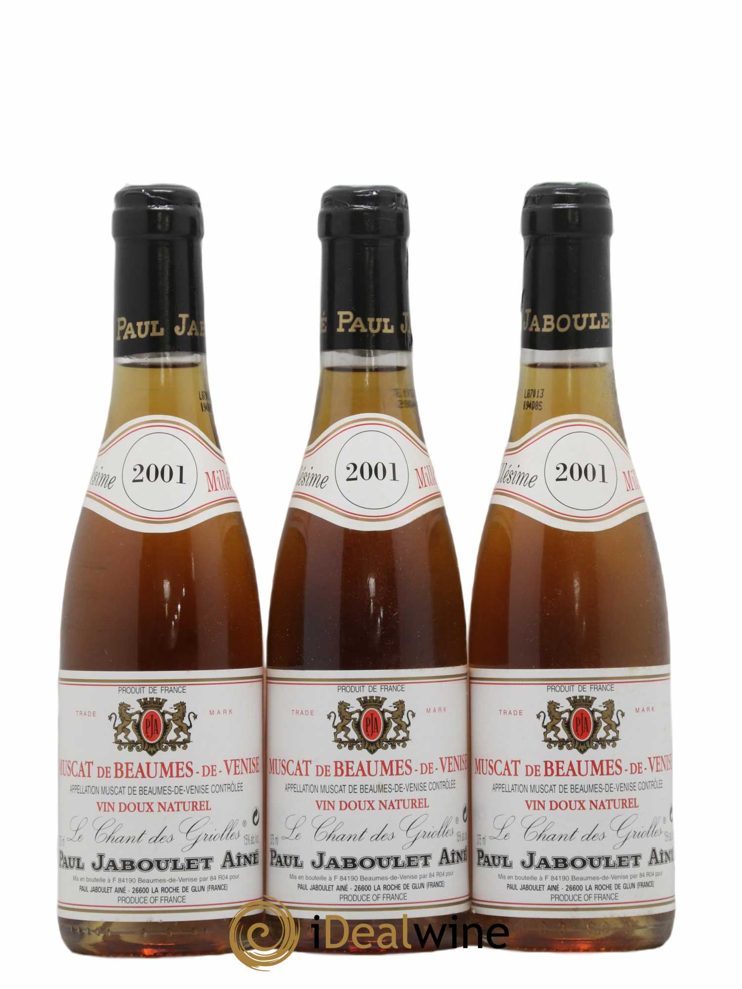 Muscat de Beaumes de Venise Le Chant des Griolles Paul Jaboulet Ainé de Thalabert 2001 - Lotto di 6 mezze bottiglie - 2