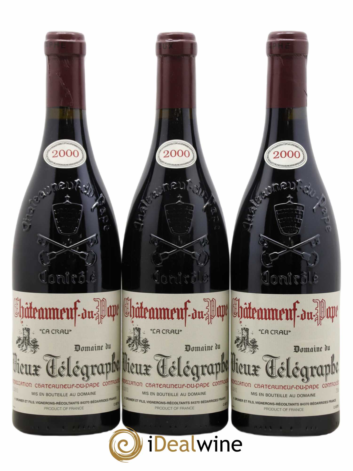 Châteauneuf-du-Pape Vieux Télégraphe (Domaine du) Vignobles Brunier 2000 - Lot de 12 bouteilles - 2