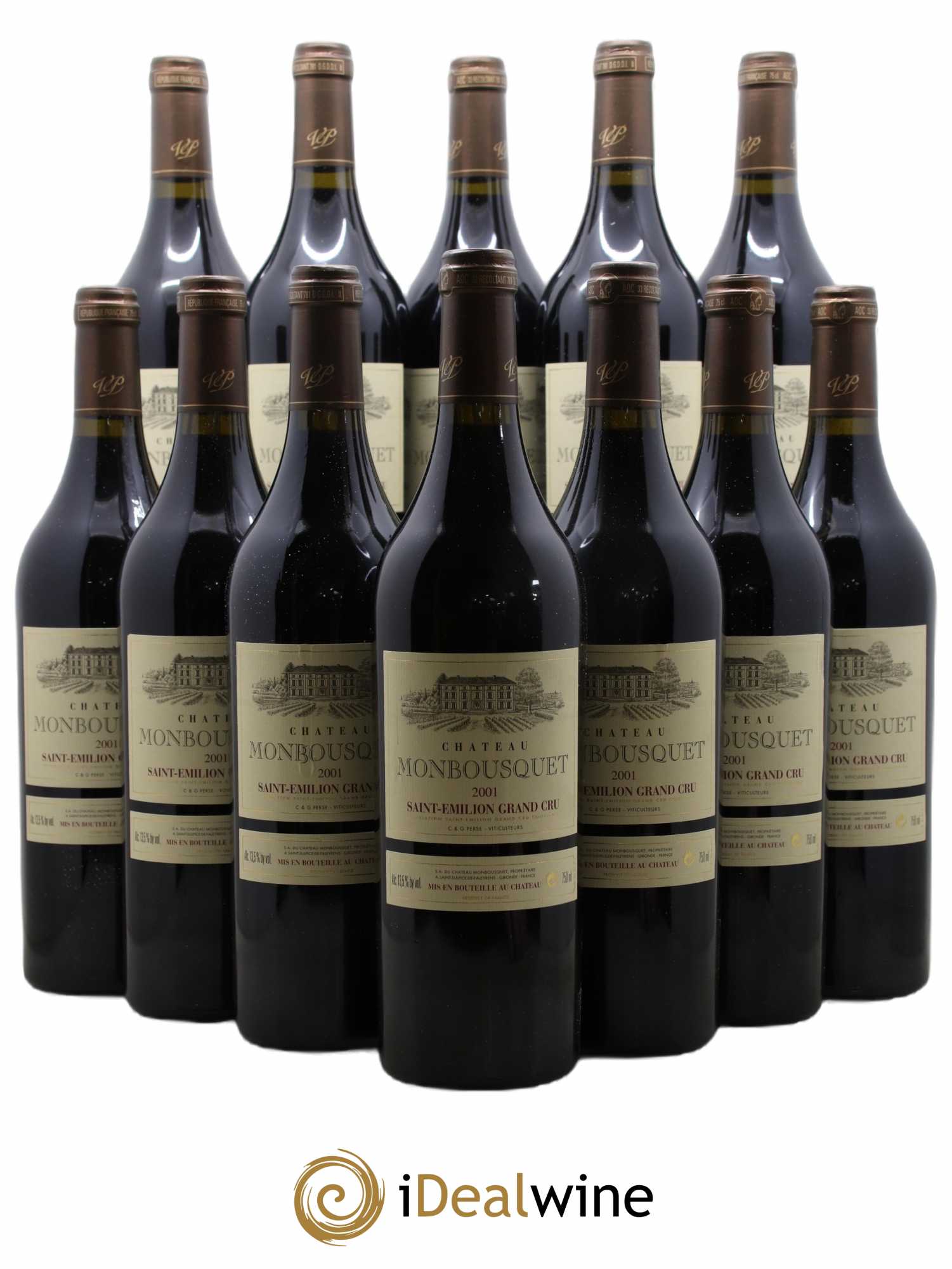 Château Monbousquet Grand Cru Classé 2001 - Lot de 12 bouteilles - 0