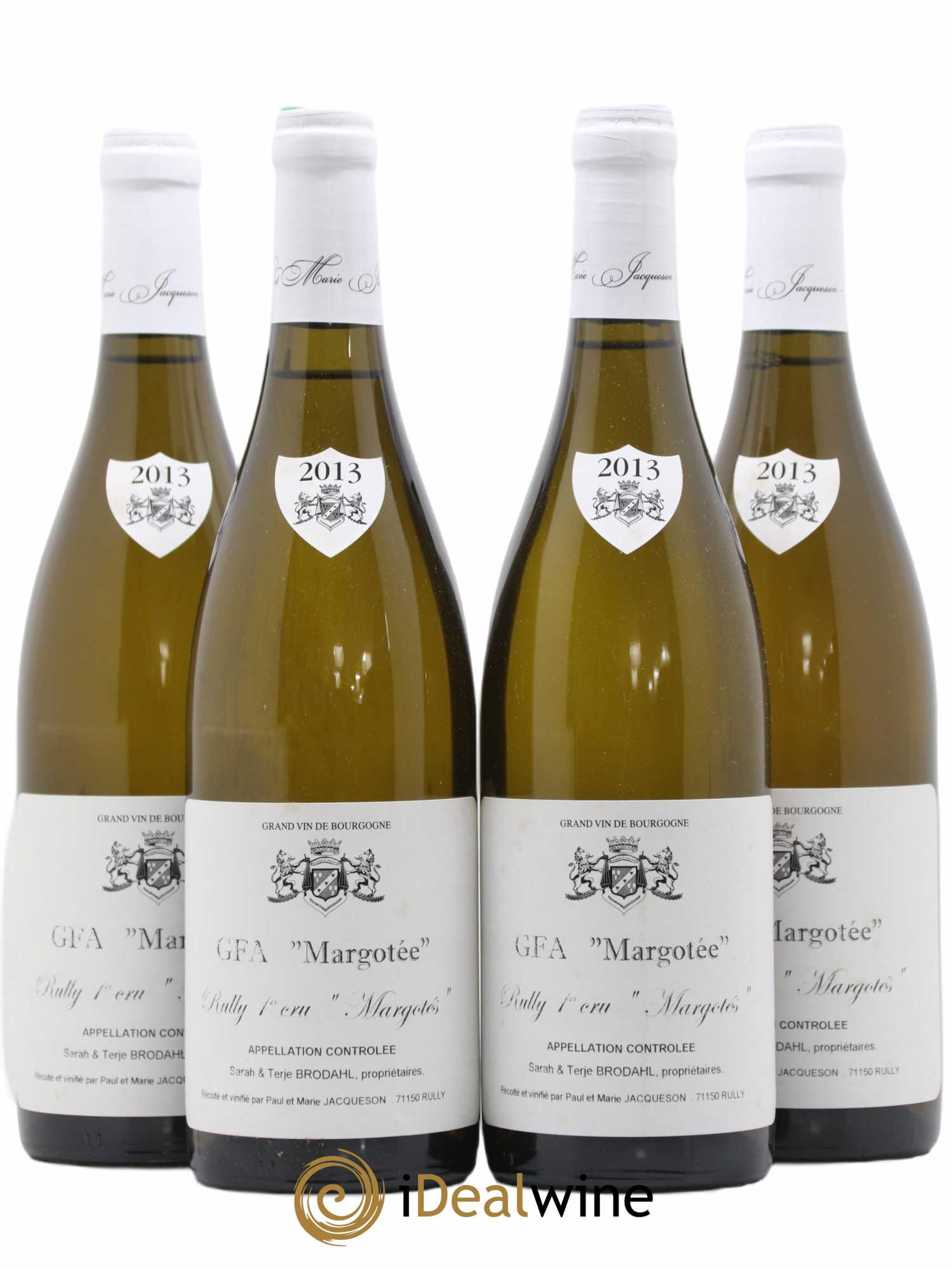 Rully 1er Cru Margotés Paul & Marie Jacqueson 2013 - Lot de 4 bouteilles - 0