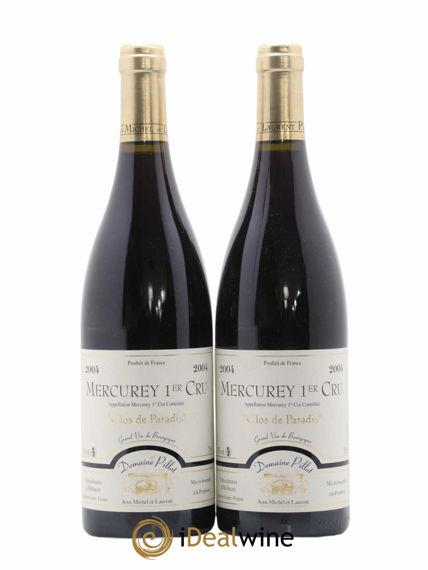 Mercurey 1er Cru Clos de Paradis Pillot 2004 - Posten von 2 Flaschen - 0