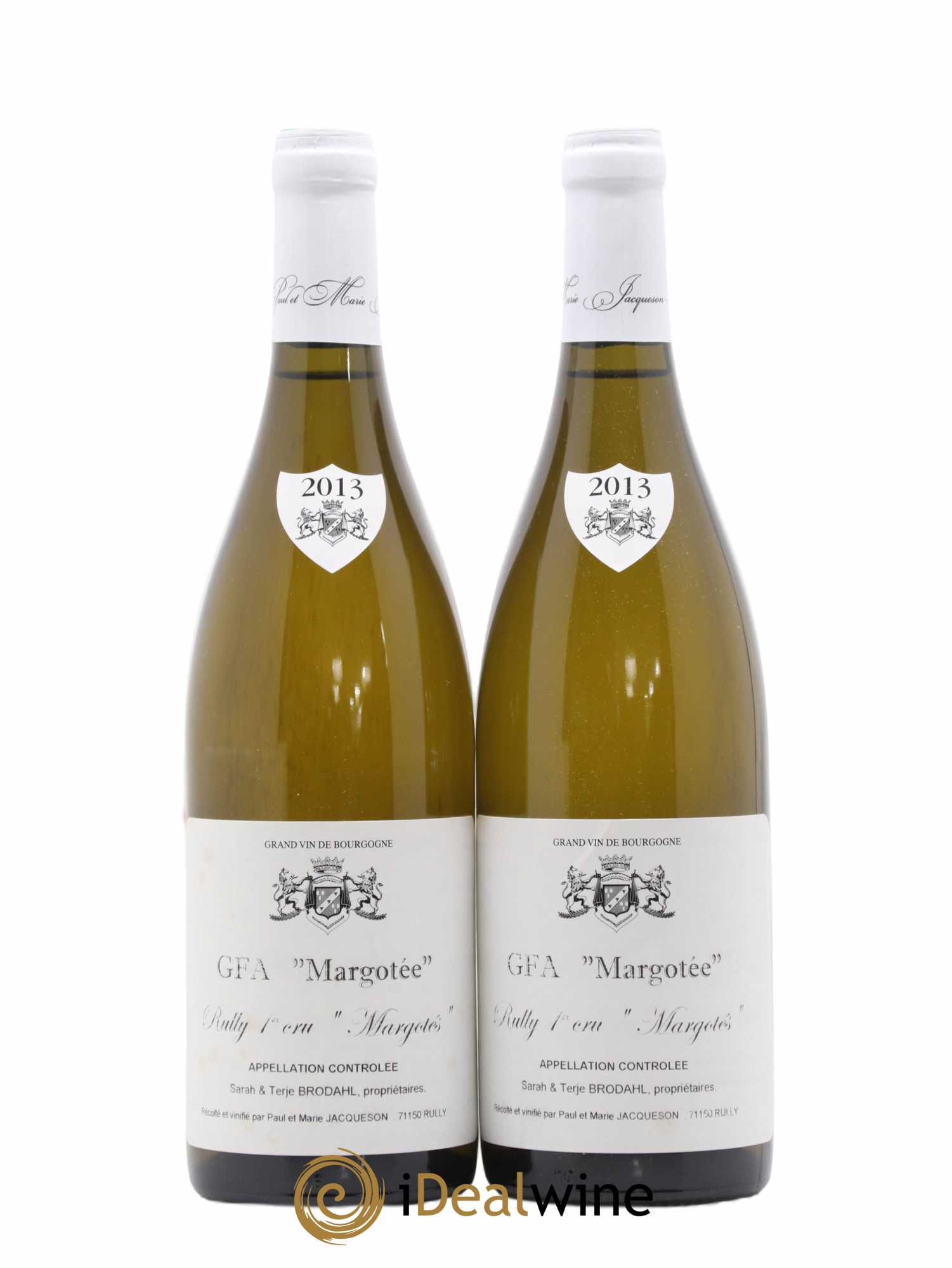 Rully 1er Cru Margotés Paul & Marie Jacqueson 2013 - Lot de 2 bouteilles - 0