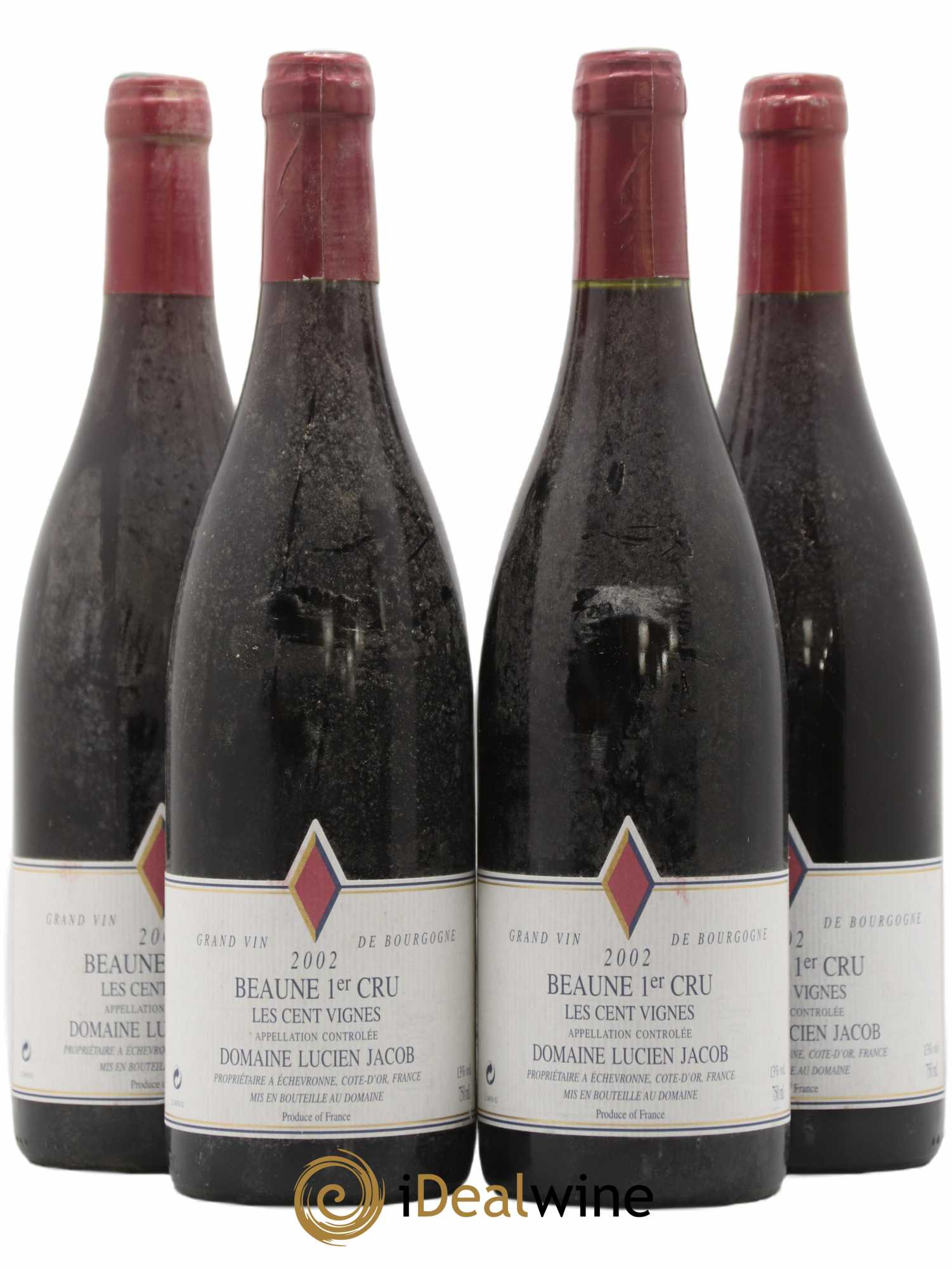 Beaune 1er Cru Les 100 Vignes Lucien Jacob 2002 - Posten von 4 Flaschen - 0