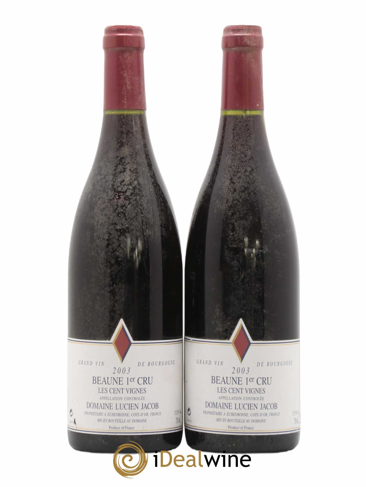 Beaune 1er Cru Les 100 Vignes Lucien Jacob 2003 - Posten von 2 Flaschen - 0