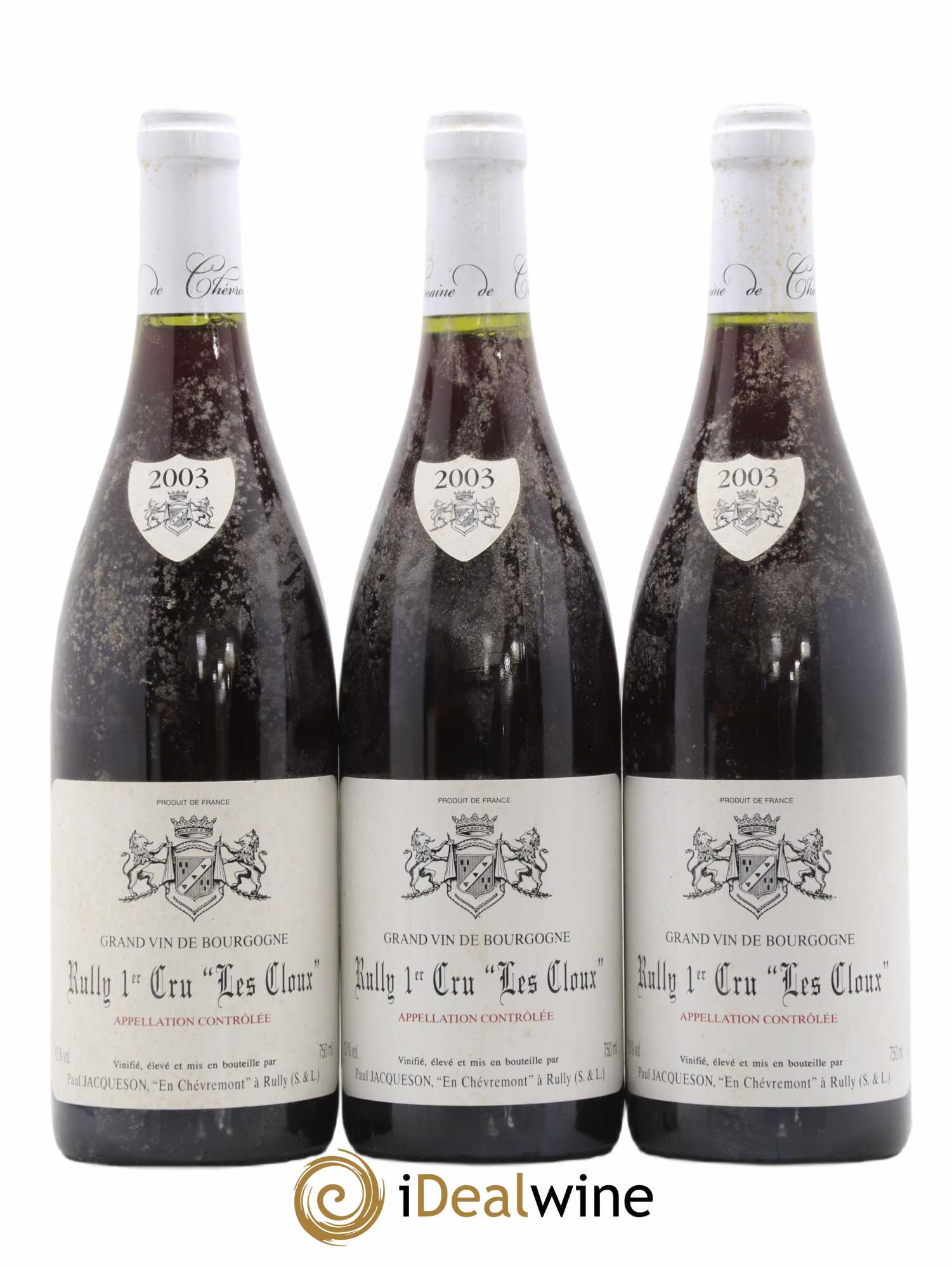 Rully 1er Cru Les Cloux Paul & Marie Jacqueson 2003 - Lot de 3 bouteilles - 0