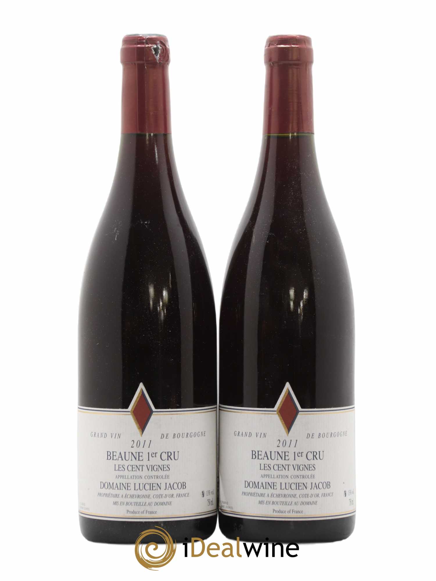 Beaune 1er Cru Les 100 Vignes Lucien Jacob 2011 - Posten von 2 Flaschen - 0