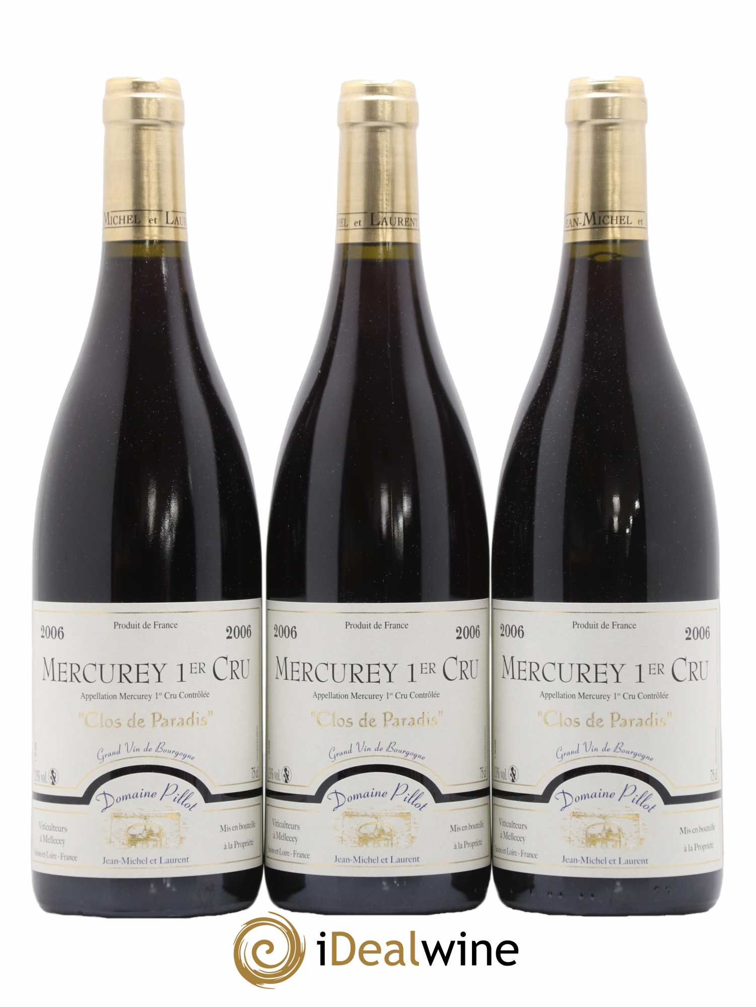 Mercurey 1er Cru Clos de Paradis Pillot 2006 - Posten von 3 Flaschen - 0