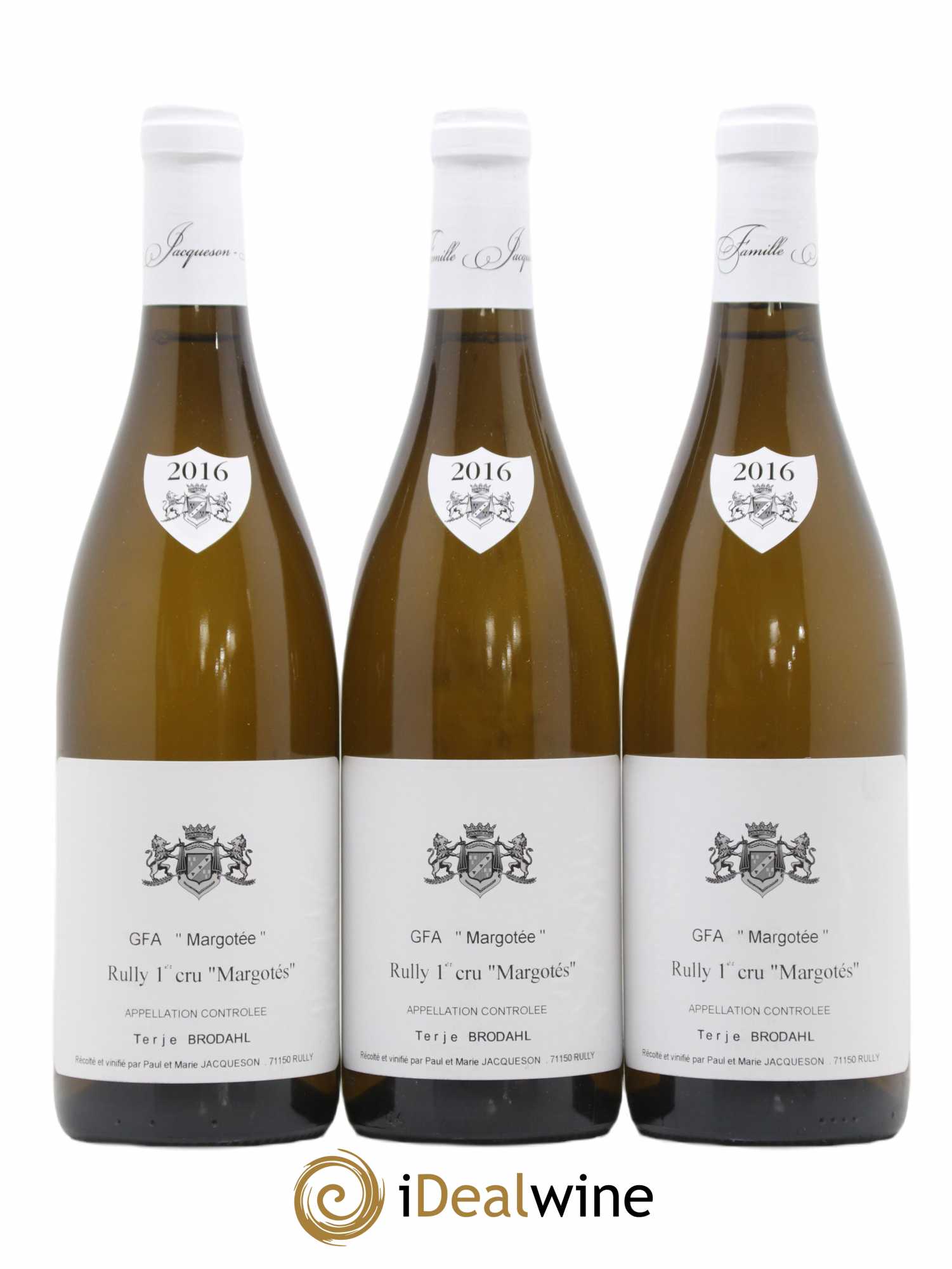 Rully 1er Cru Margotés Paul & Marie Jacqueson 2016 - Lot de 3 bouteilles - 0