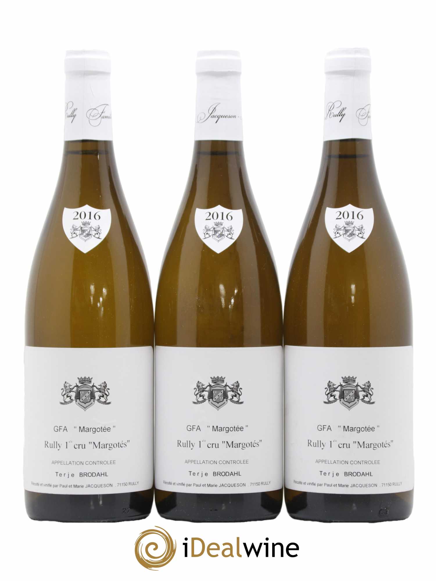Rully 1er Cru Margotés Paul & Marie Jacqueson 2016 - Lot de 3 bouteilles - 0