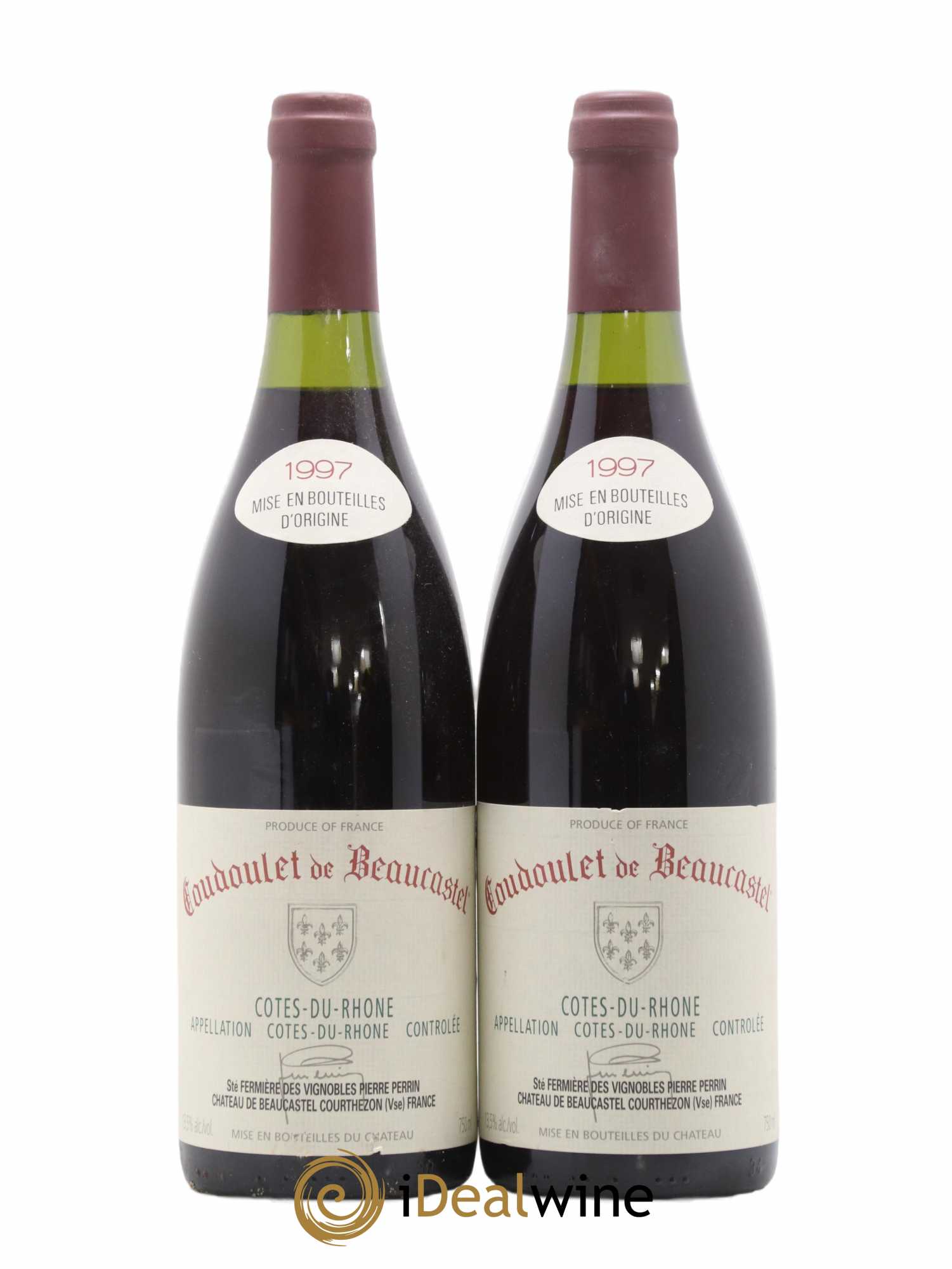 Côtes-du-Rhône Coudoulet de Beaucastel Famille Perrin 1997 - Lot de 2 bouteilles - 0
